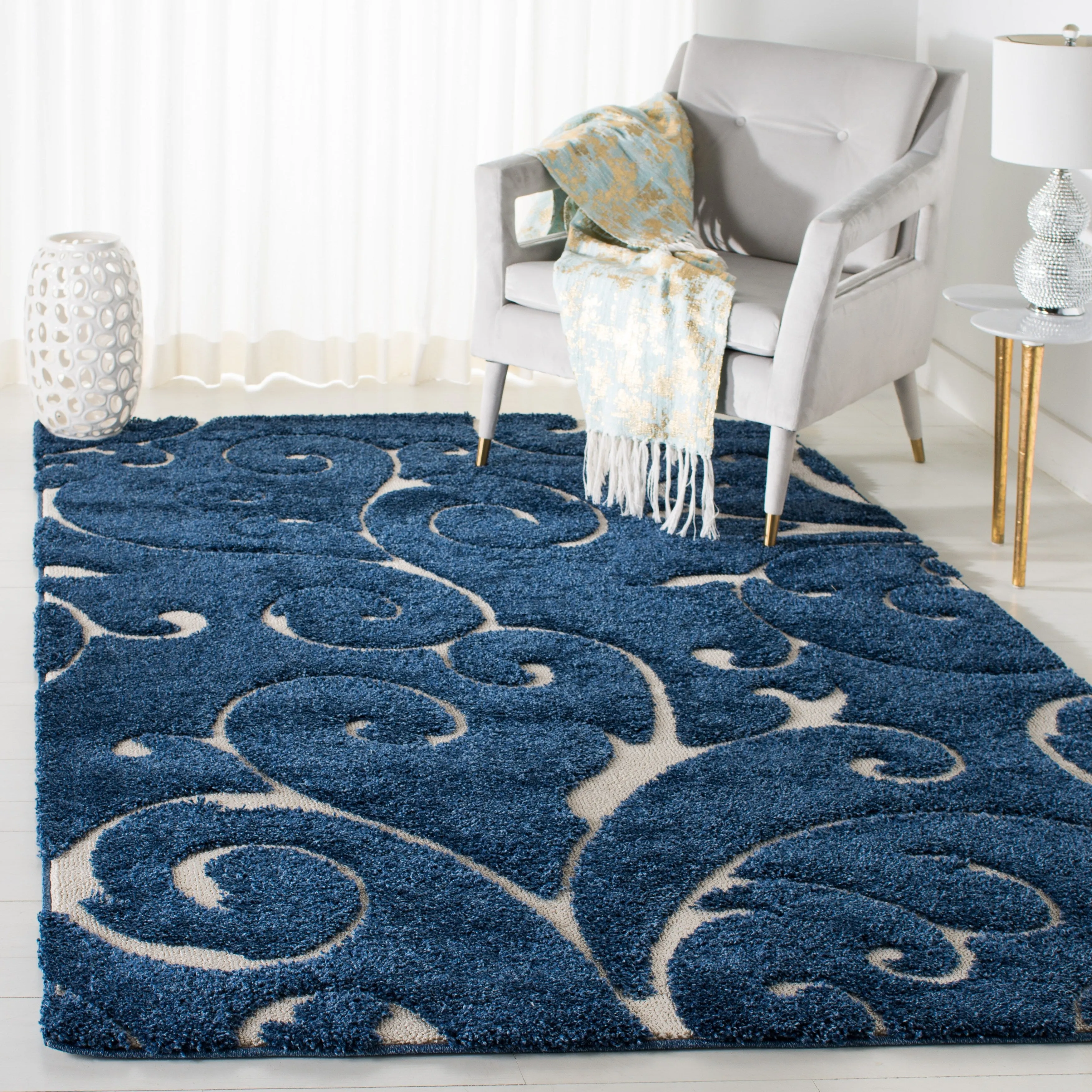 SAFAVIEH Florida Ryung Shag Scroll 1.2-inch Thick Textured Rug