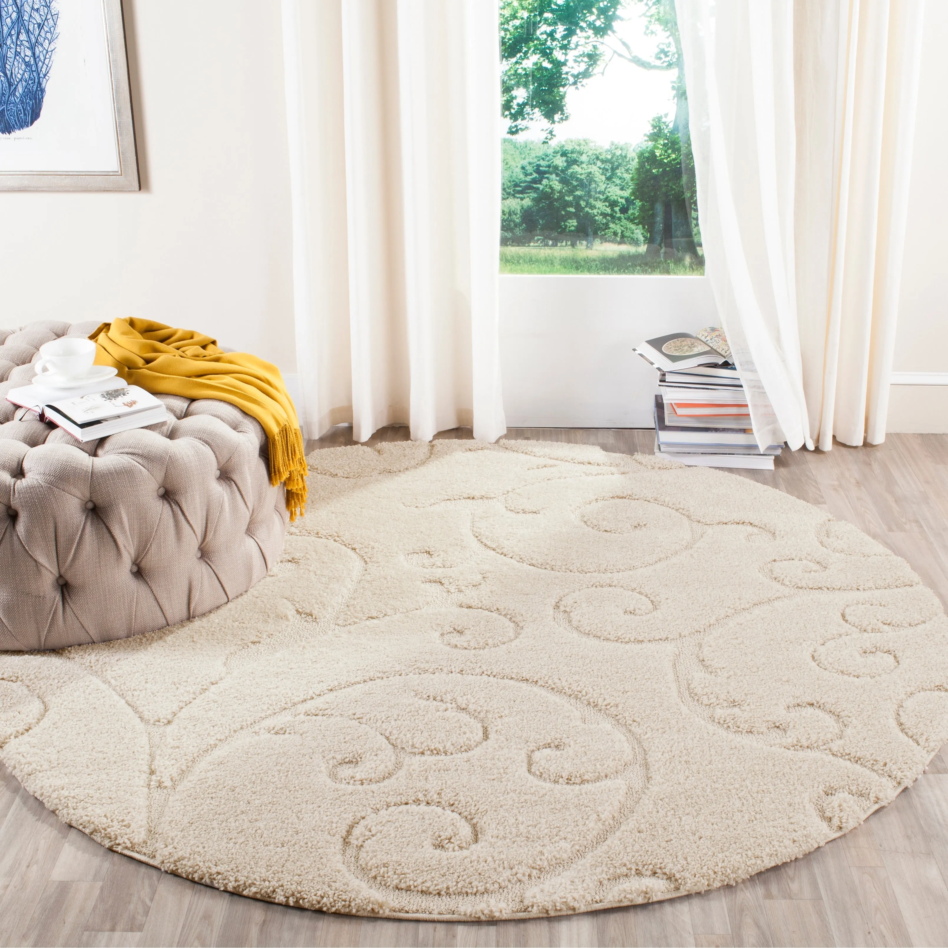 SAFAVIEH Florida Ryung Shag Scroll 1.2-inch Thick Textured Rug