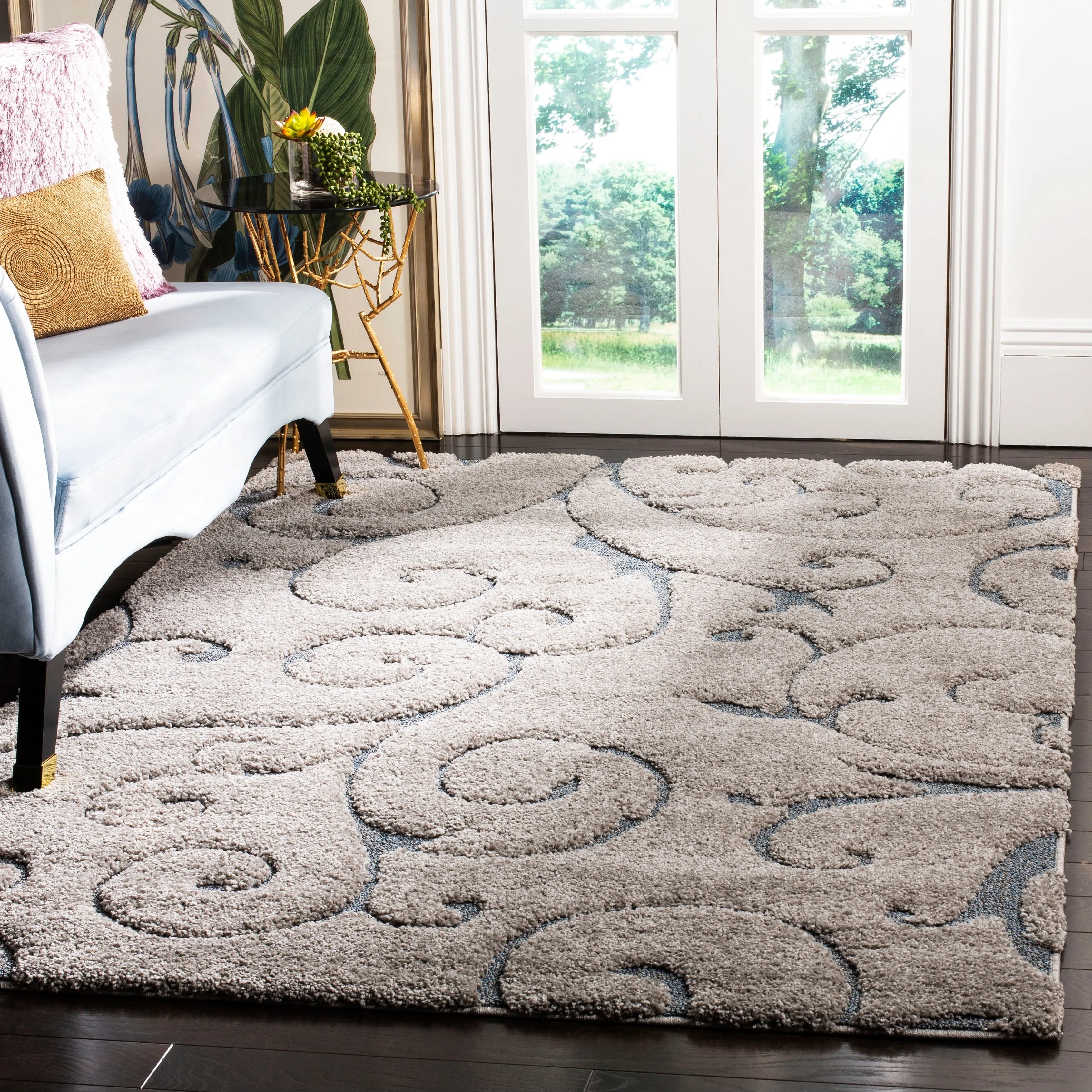 SAFAVIEH Florida Ryung Shag Scroll 1.2-inch Thick Textured Rug