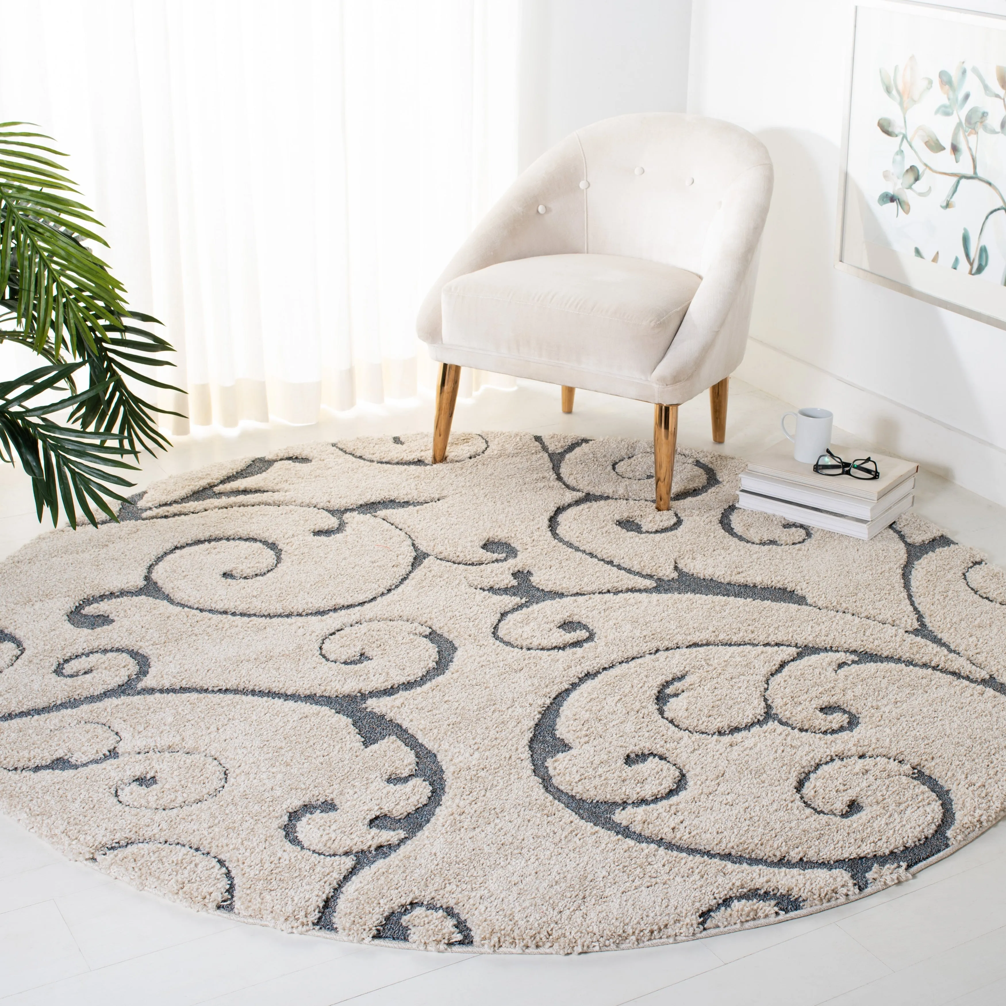 SAFAVIEH Florida Ryung Shag Scroll 1.2-inch Thick Textured Rug