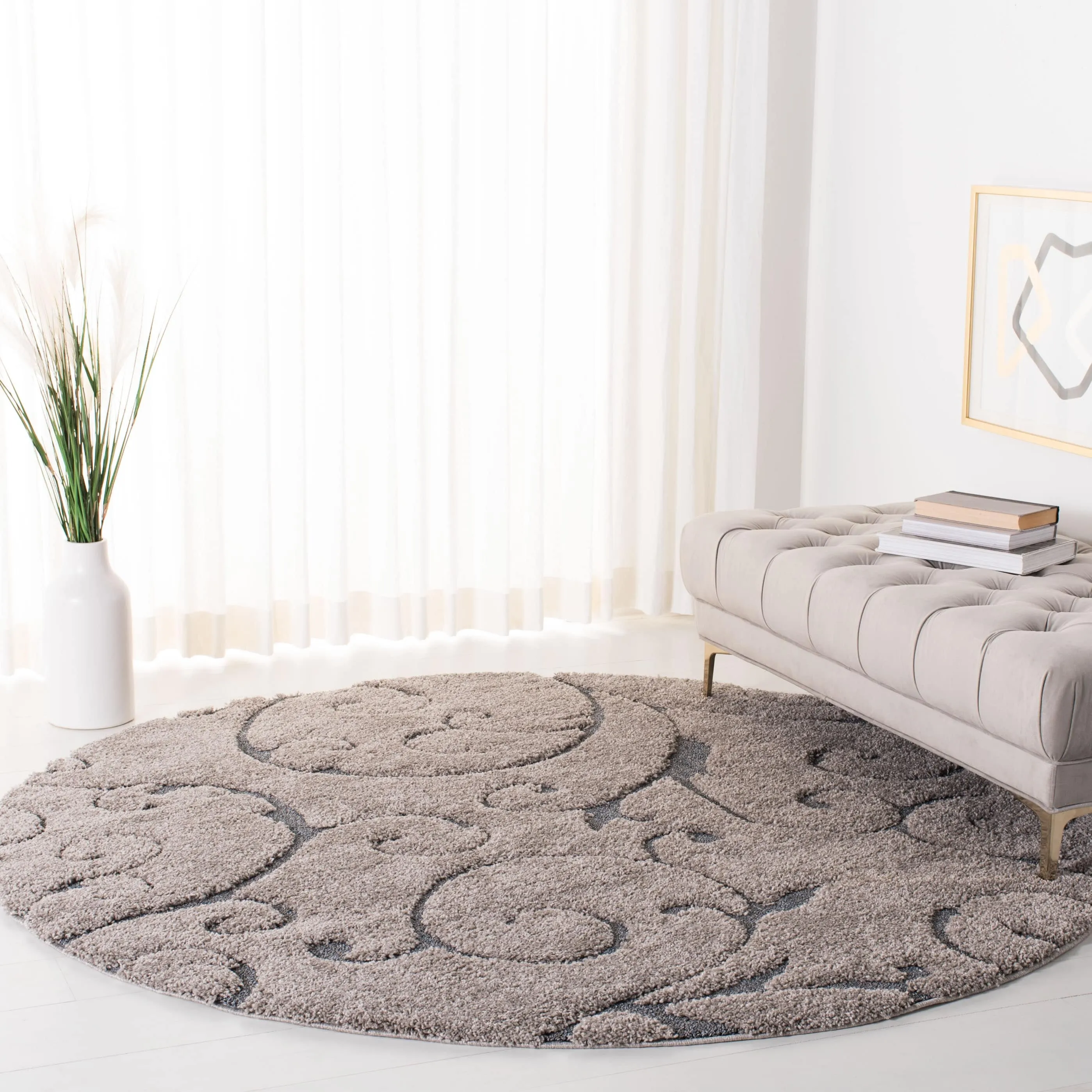 SAFAVIEH Florida Ryung Shag Scroll 1.2-inch Thick Textured Rug