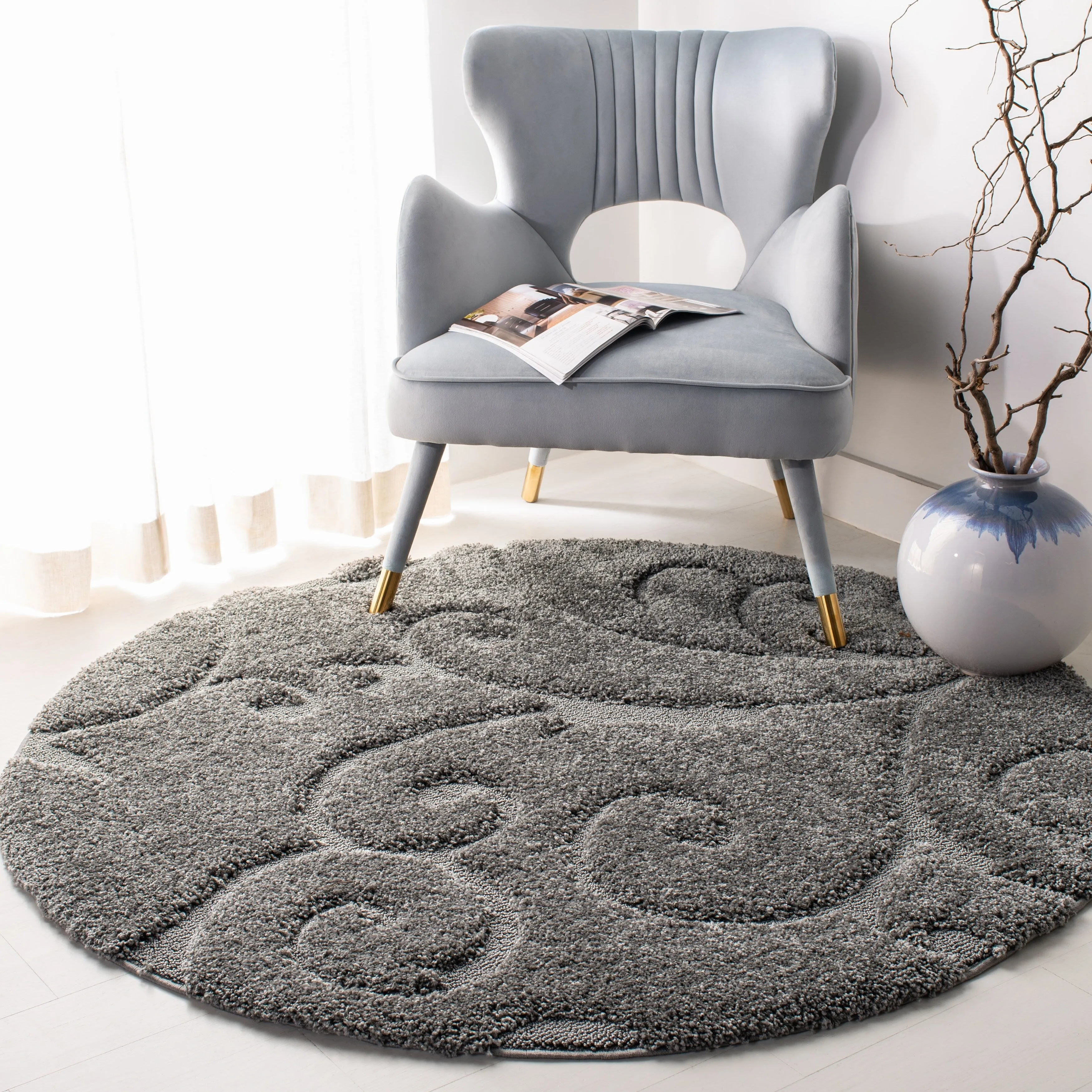 SAFAVIEH Florida Ryung Shag Scroll 1.2-inch Thick Textured Rug