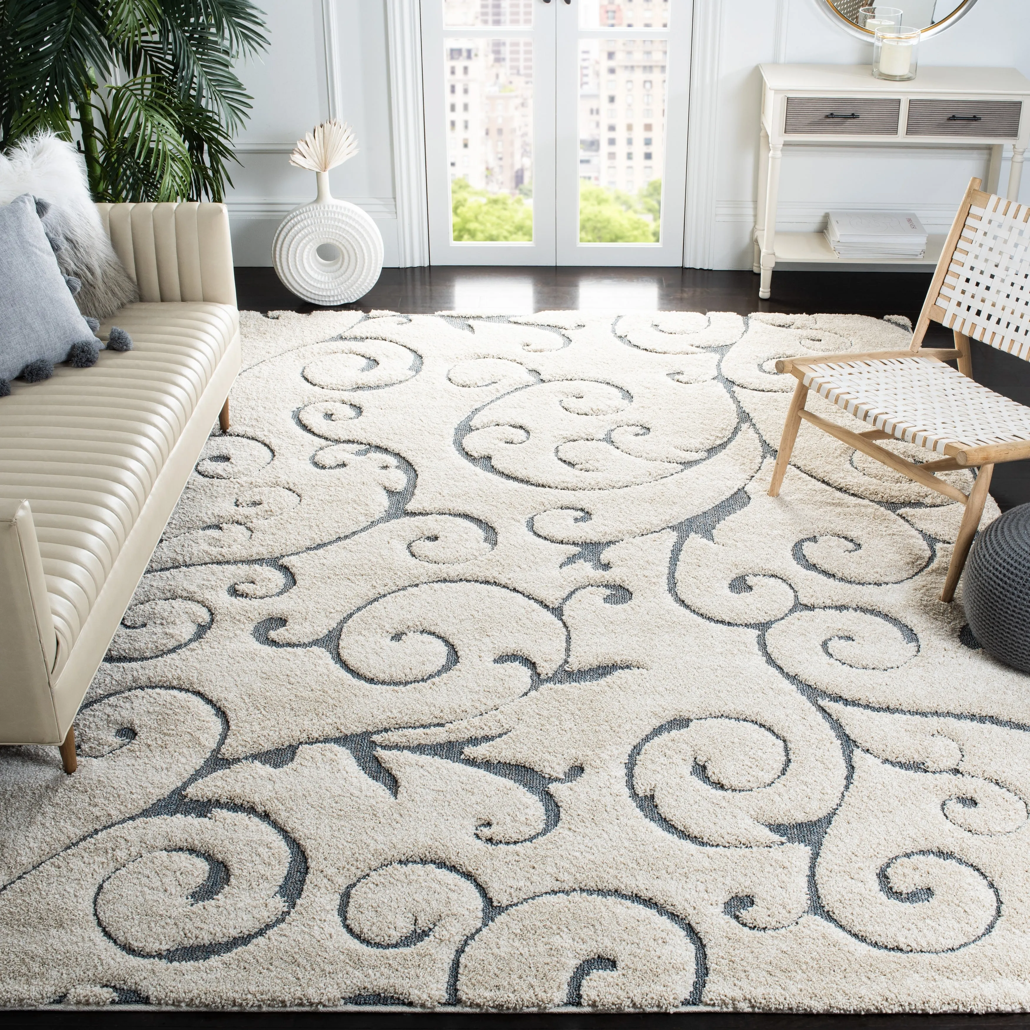 SAFAVIEH Florida Ryung Shag Scroll 1.2-inch Thick Textured Rug