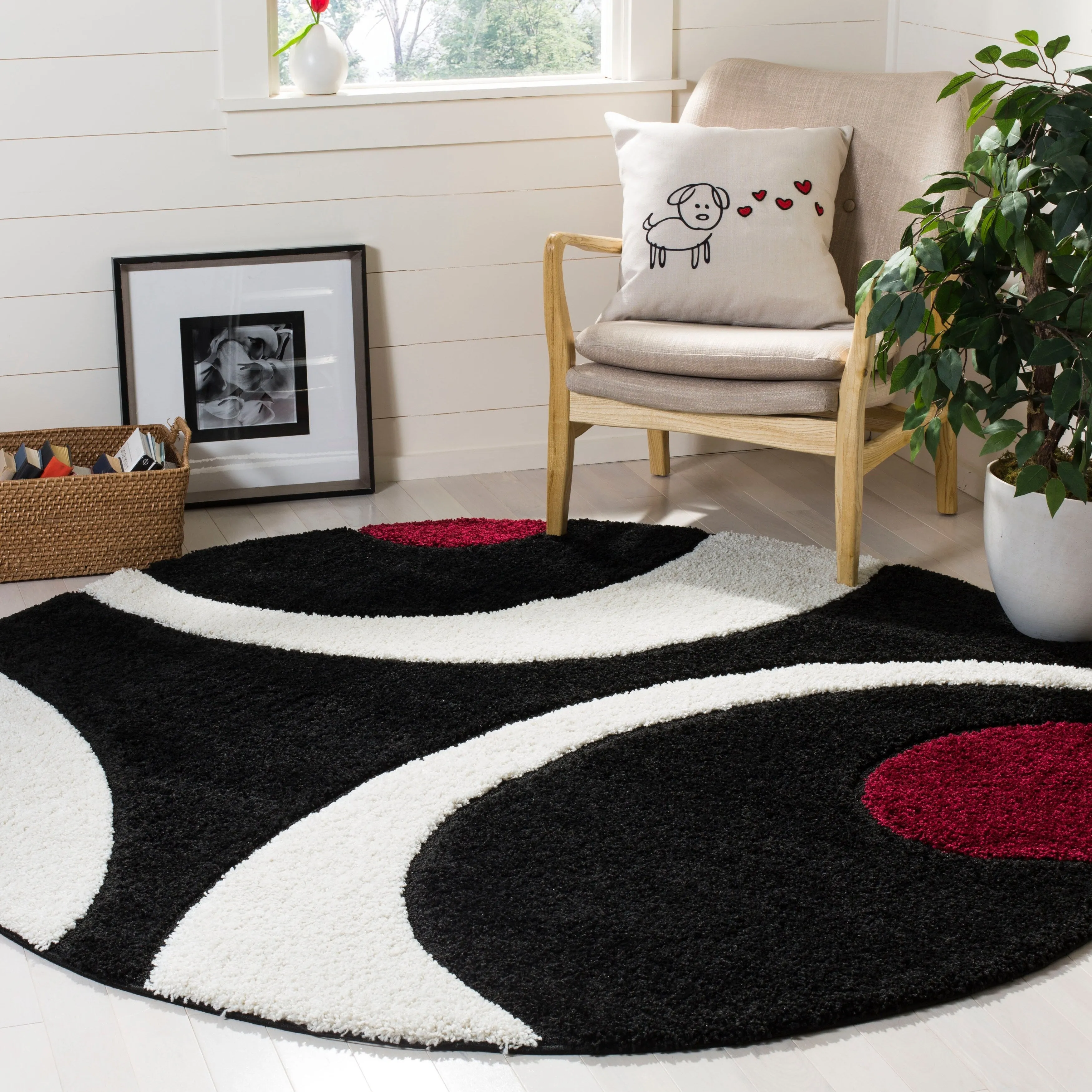 SAFAVIEH Florida Shag Rositha Abstract 1.2-inch Thick Rug