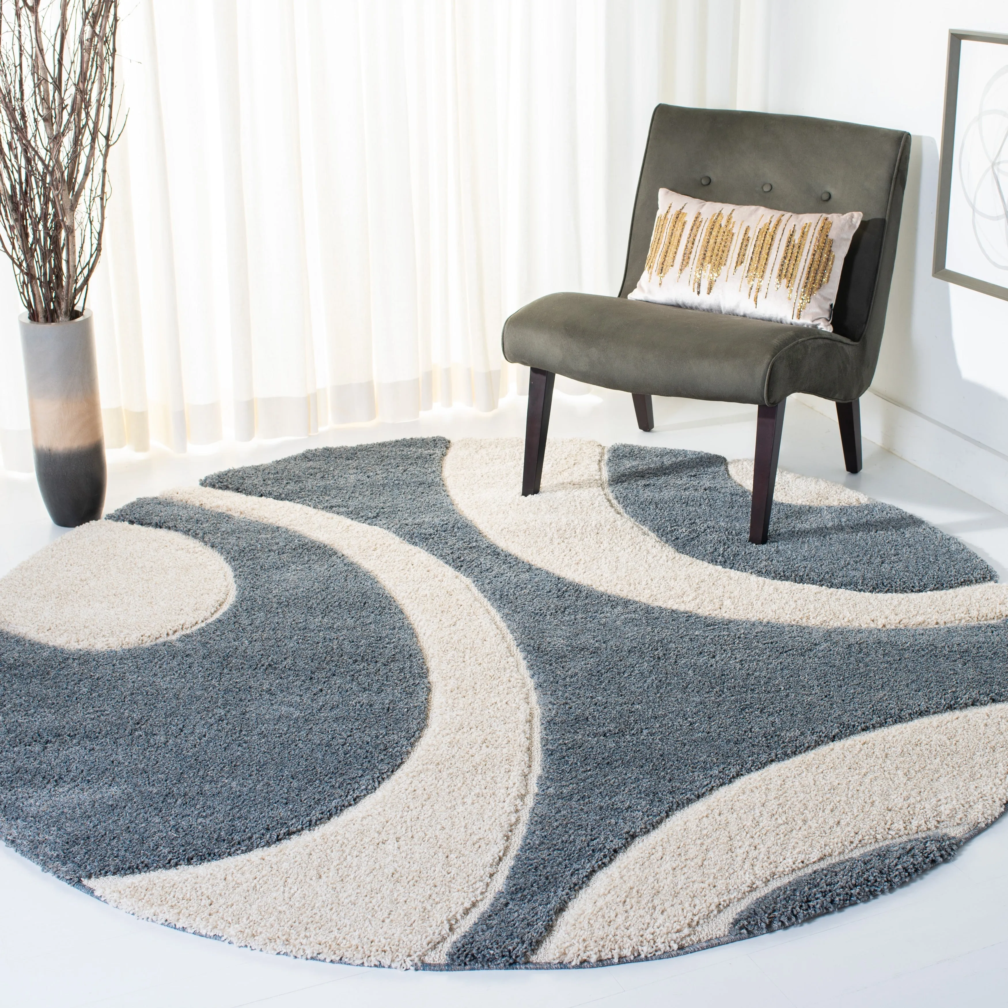 SAFAVIEH Florida Shag Rositha Abstract 1.2-inch Thick Rug