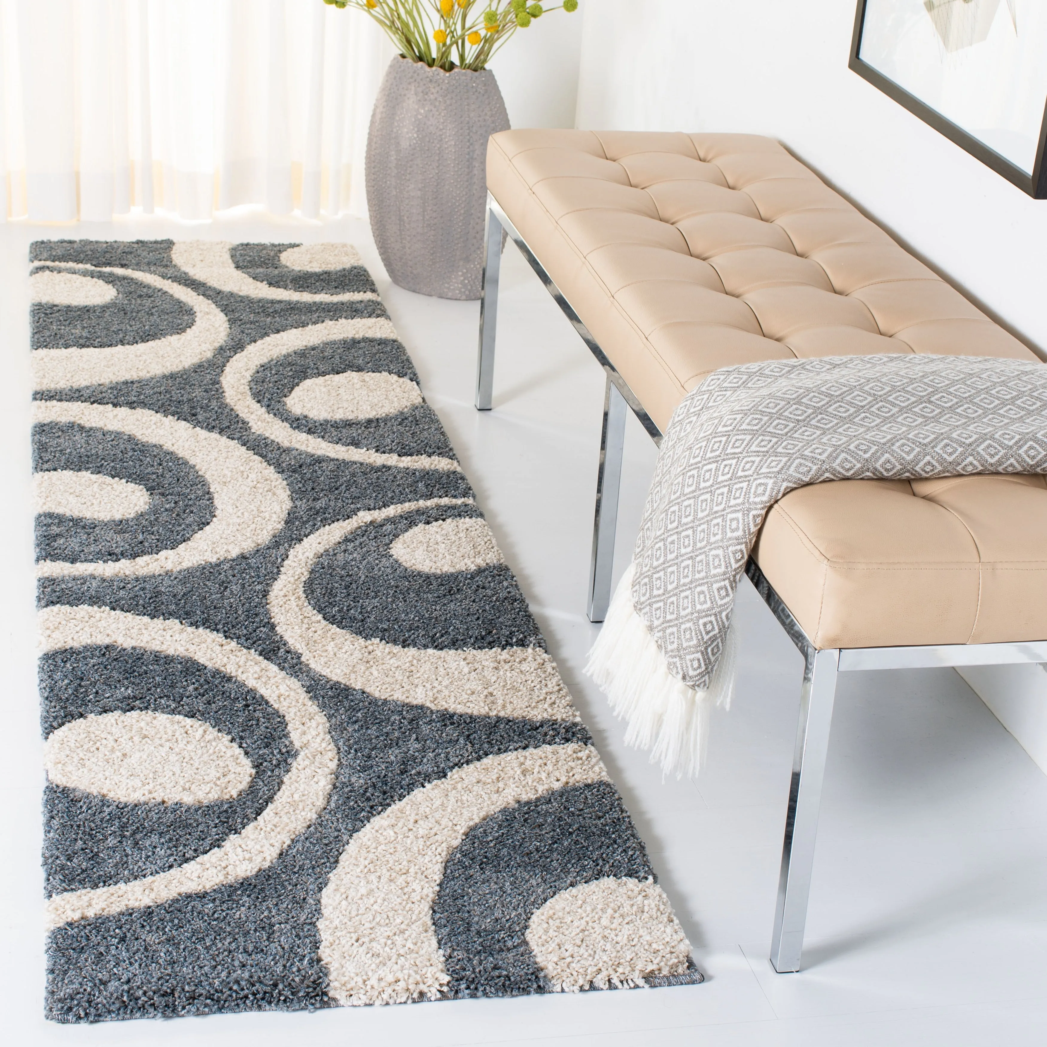 SAFAVIEH Florida Shag Rositha Abstract 1.2-inch Thick Rug