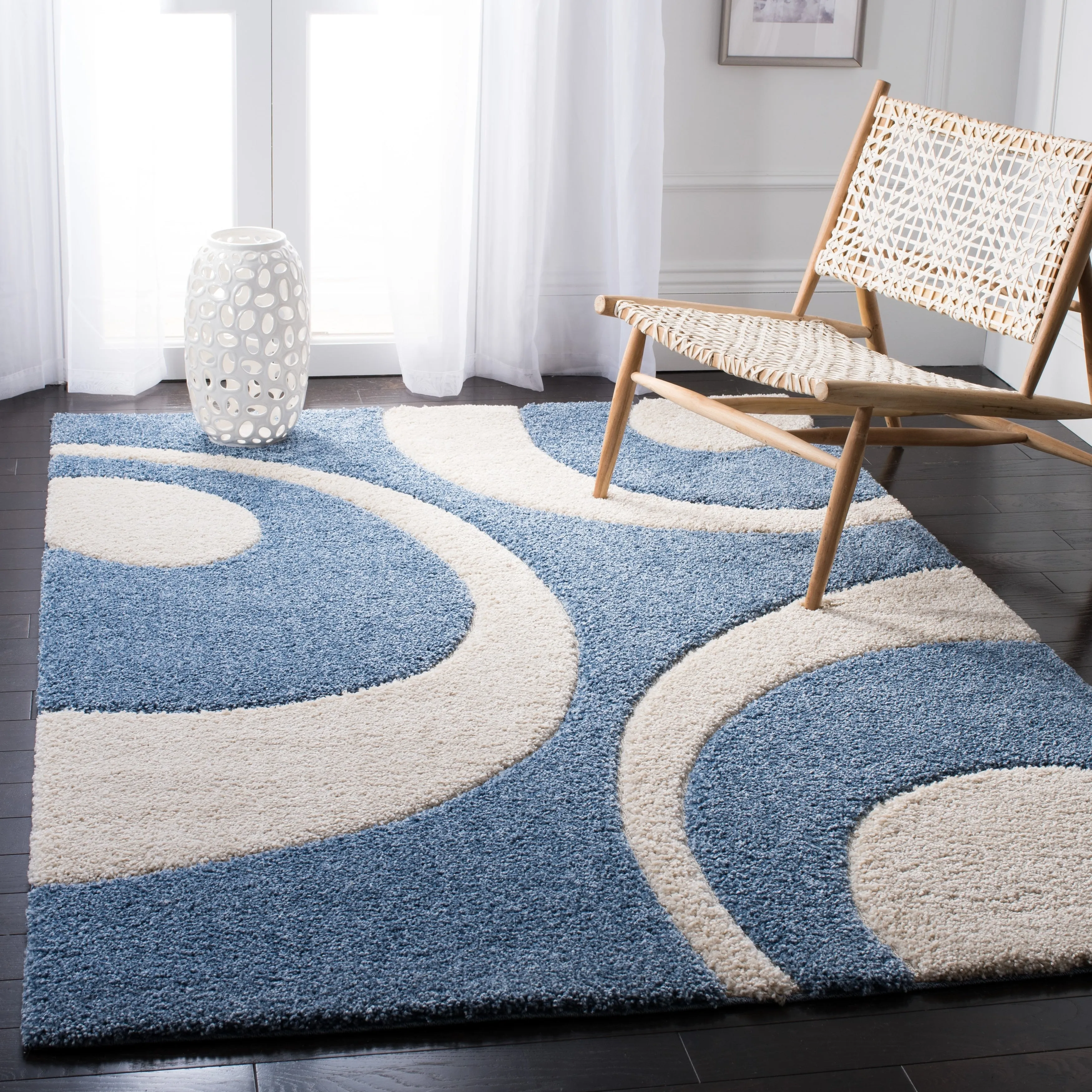 SAFAVIEH Florida Shag Rositha Abstract 1.2-inch Thick Rug