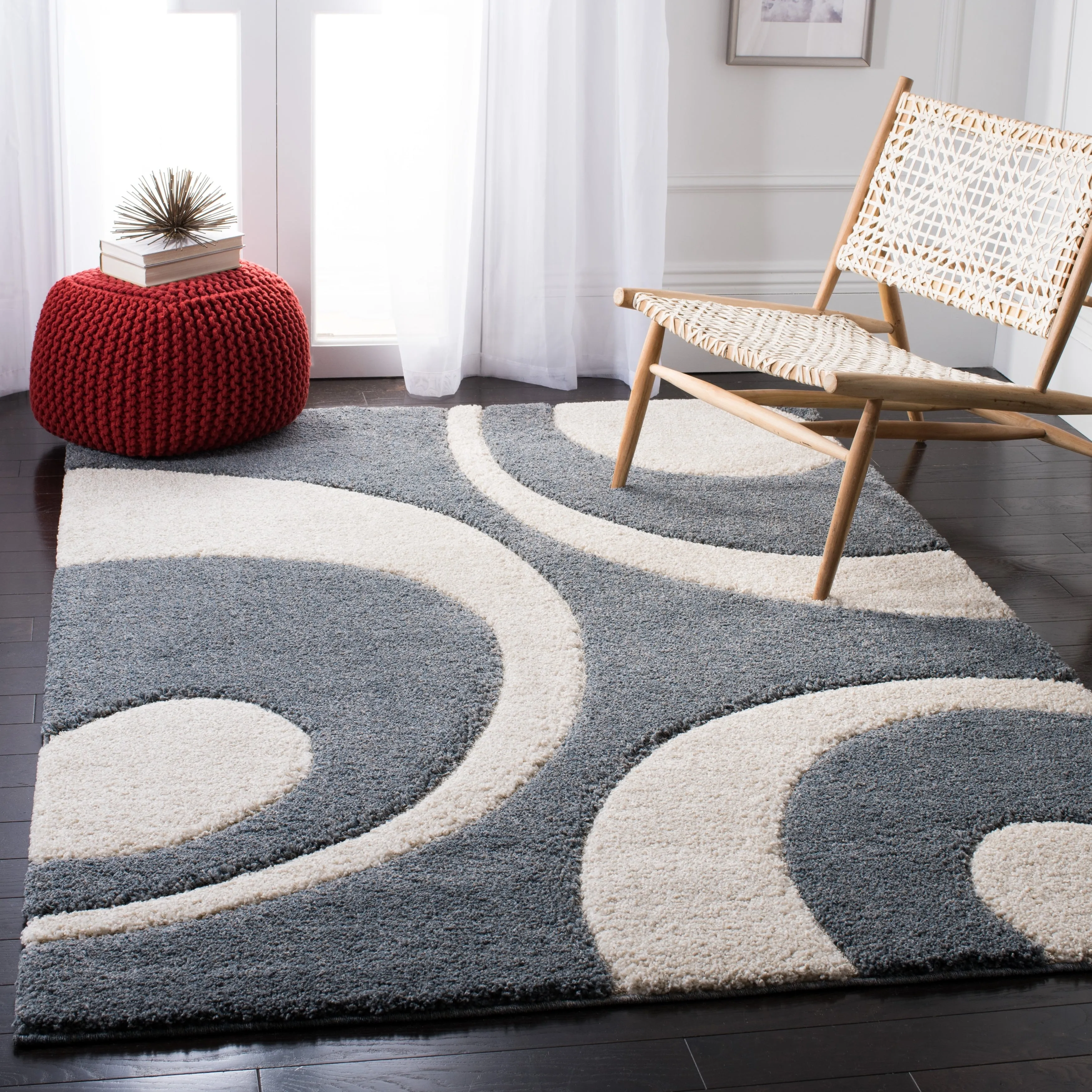 SAFAVIEH Florida Shag Rositha Abstract 1.2-inch Thick Rug