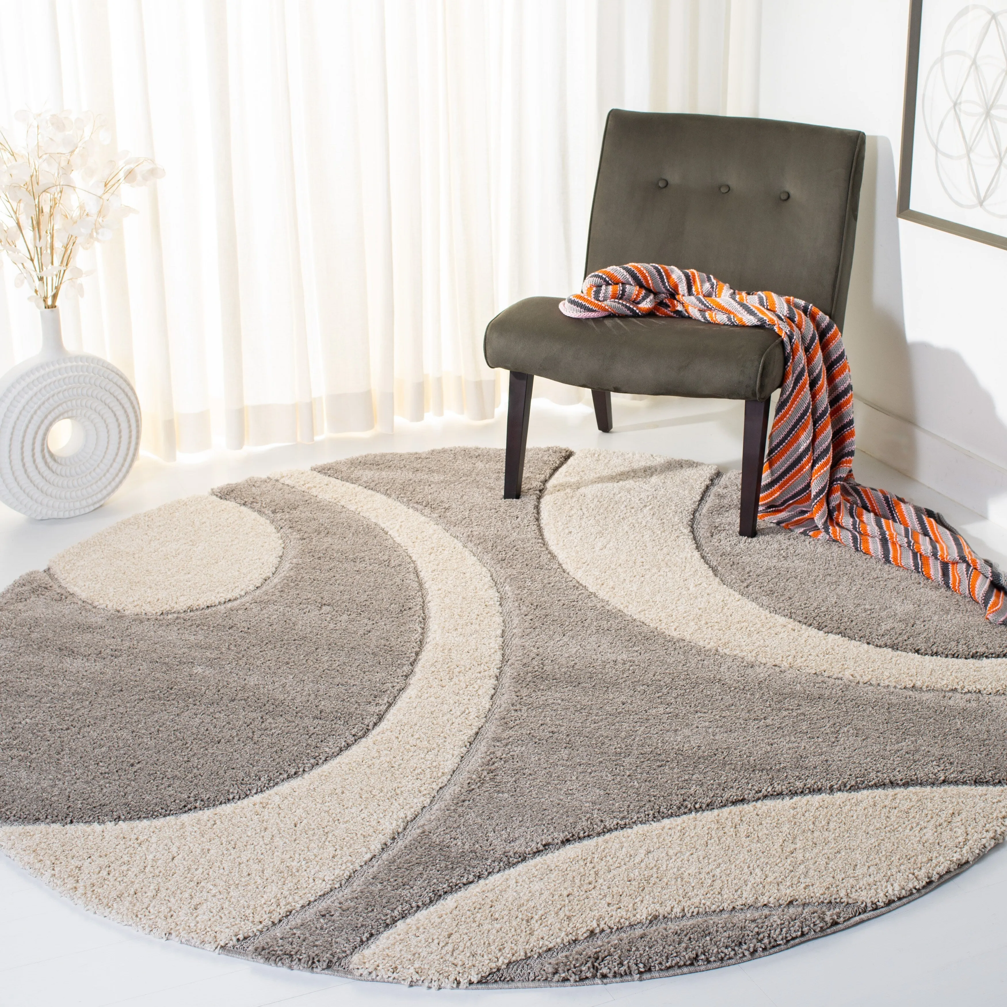SAFAVIEH Florida Shag Rositha Abstract 1.2-inch Thick Rug