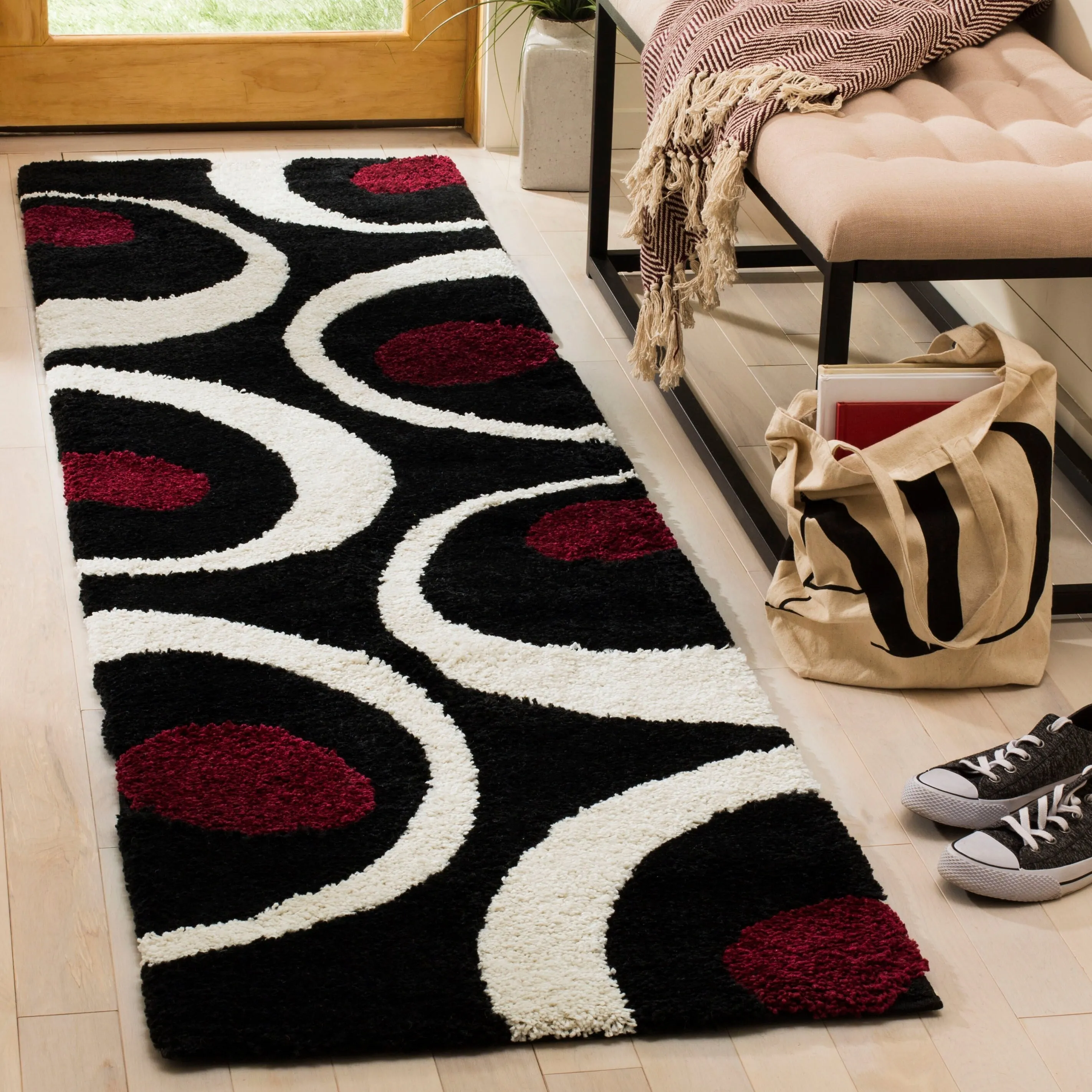 SAFAVIEH Florida Shag Rositha Abstract 1.2-inch Thick Rug