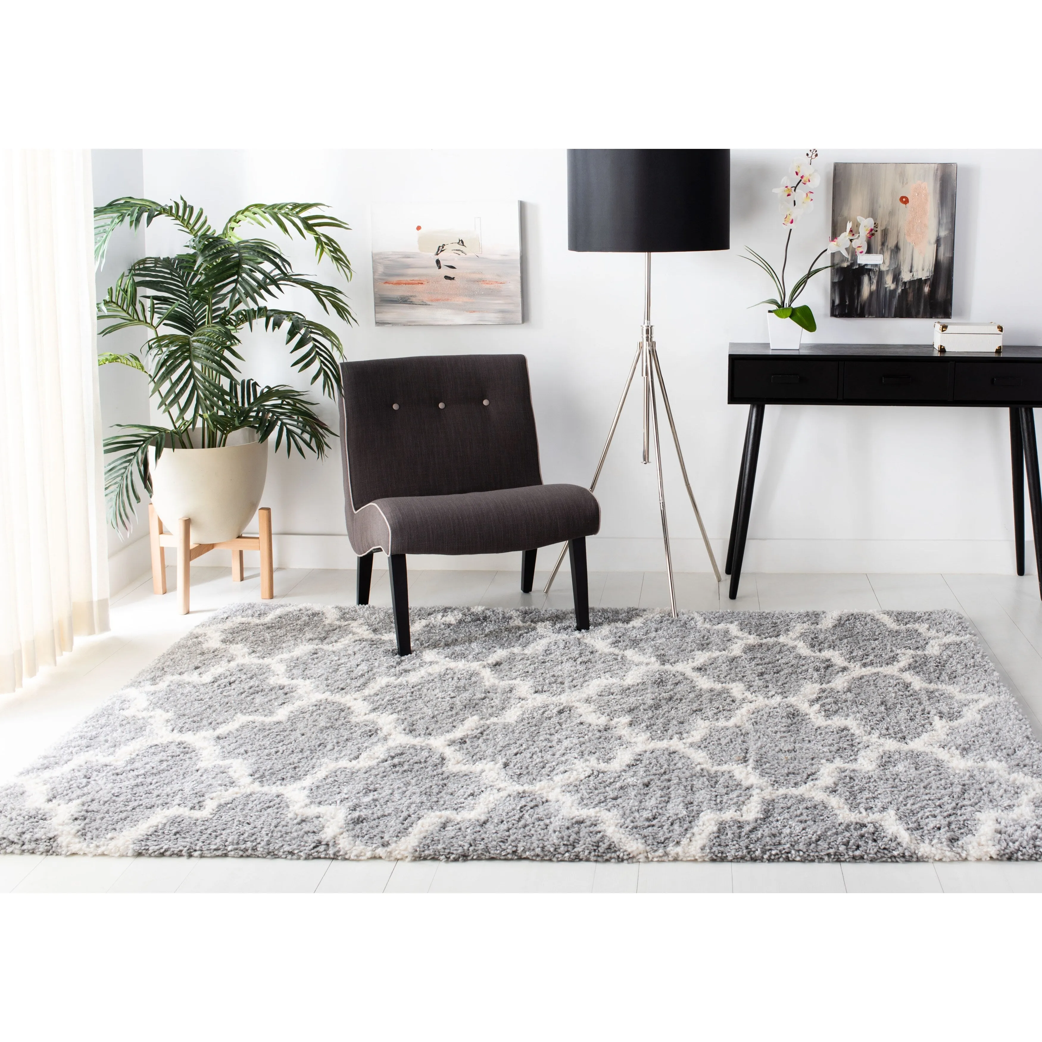 SAFAVIEH Fontana Shag Evor Trellis 2-inch Thick Rug