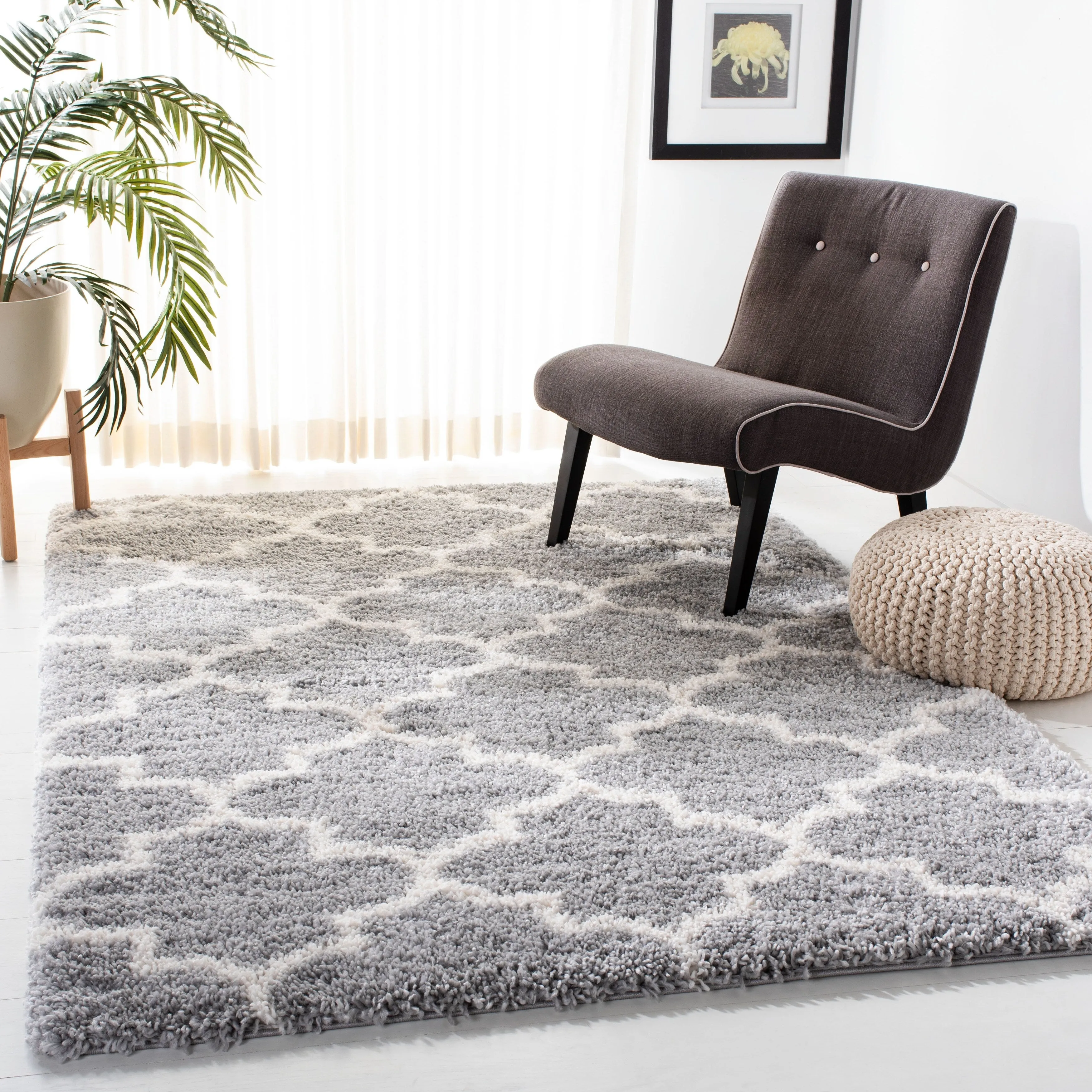 SAFAVIEH Fontana Shag Evor Trellis 2-inch Thick Rug