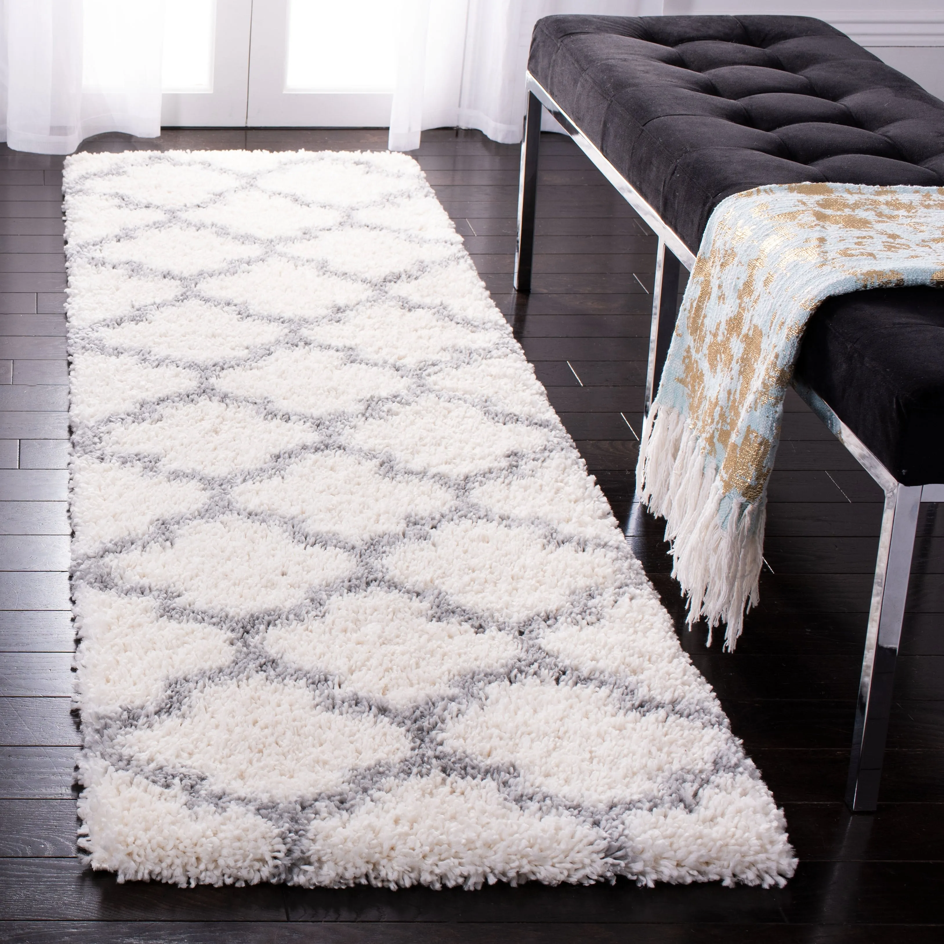 SAFAVIEH Fontana Shag Evor Trellis 2-inch Thick Rug