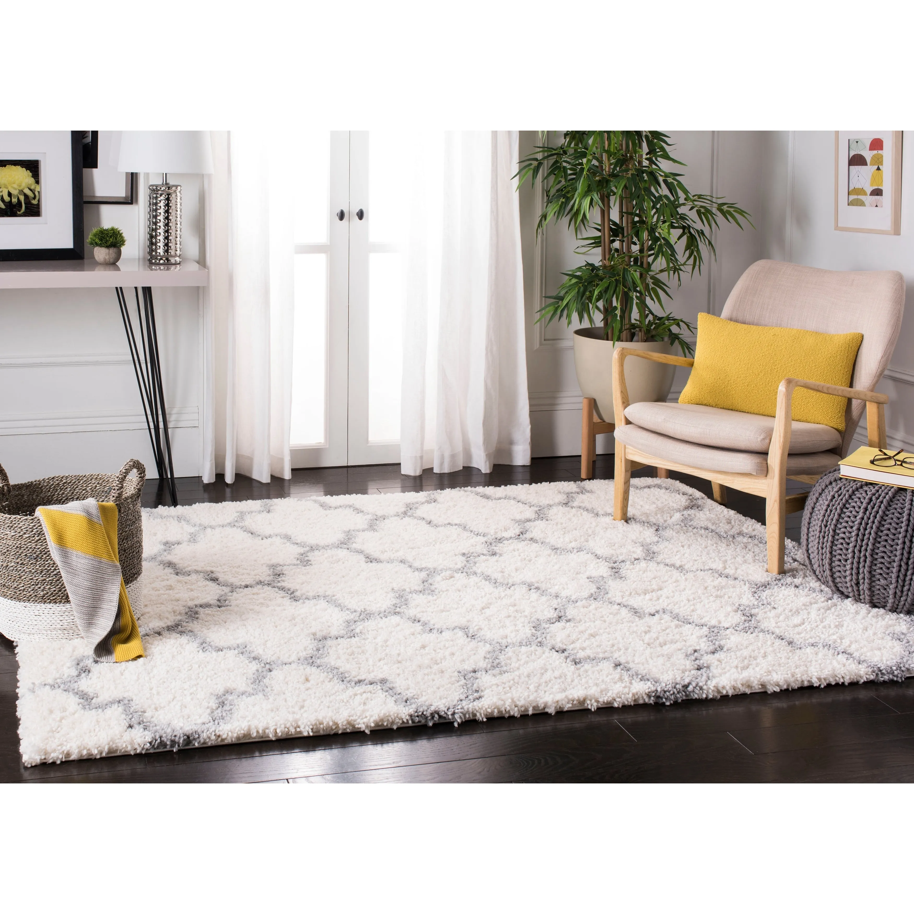 SAFAVIEH Fontana Shag Evor Trellis 2-inch Thick Rug