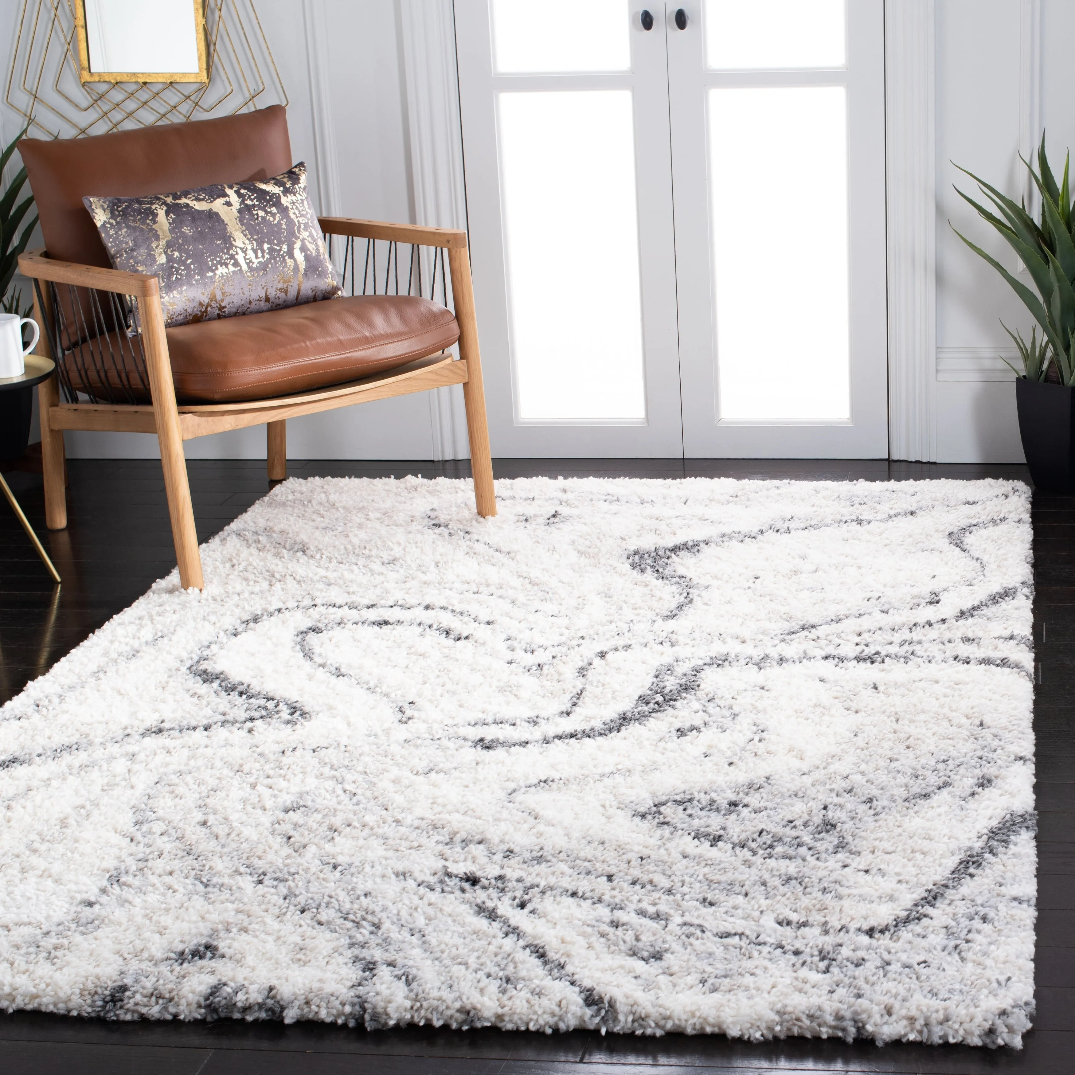 SAFAVIEH. Fontana Shag Zviya Modern Abstract 2-inch Thick Rug