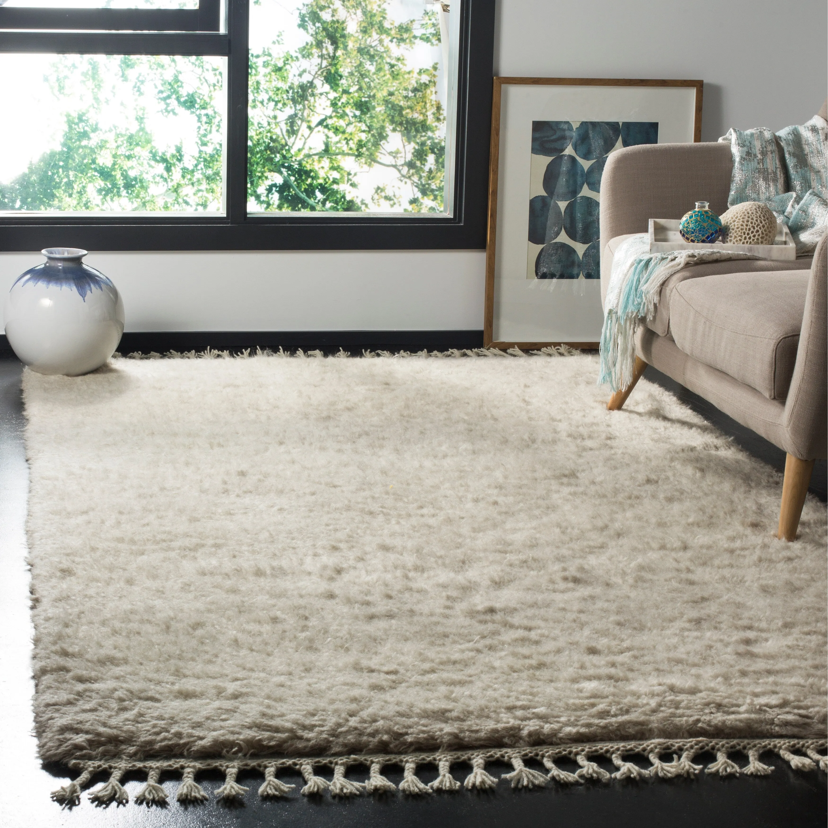 SAFAVIEH Hand-knotted Casablanca Shag Seva Tribal Wool Rug