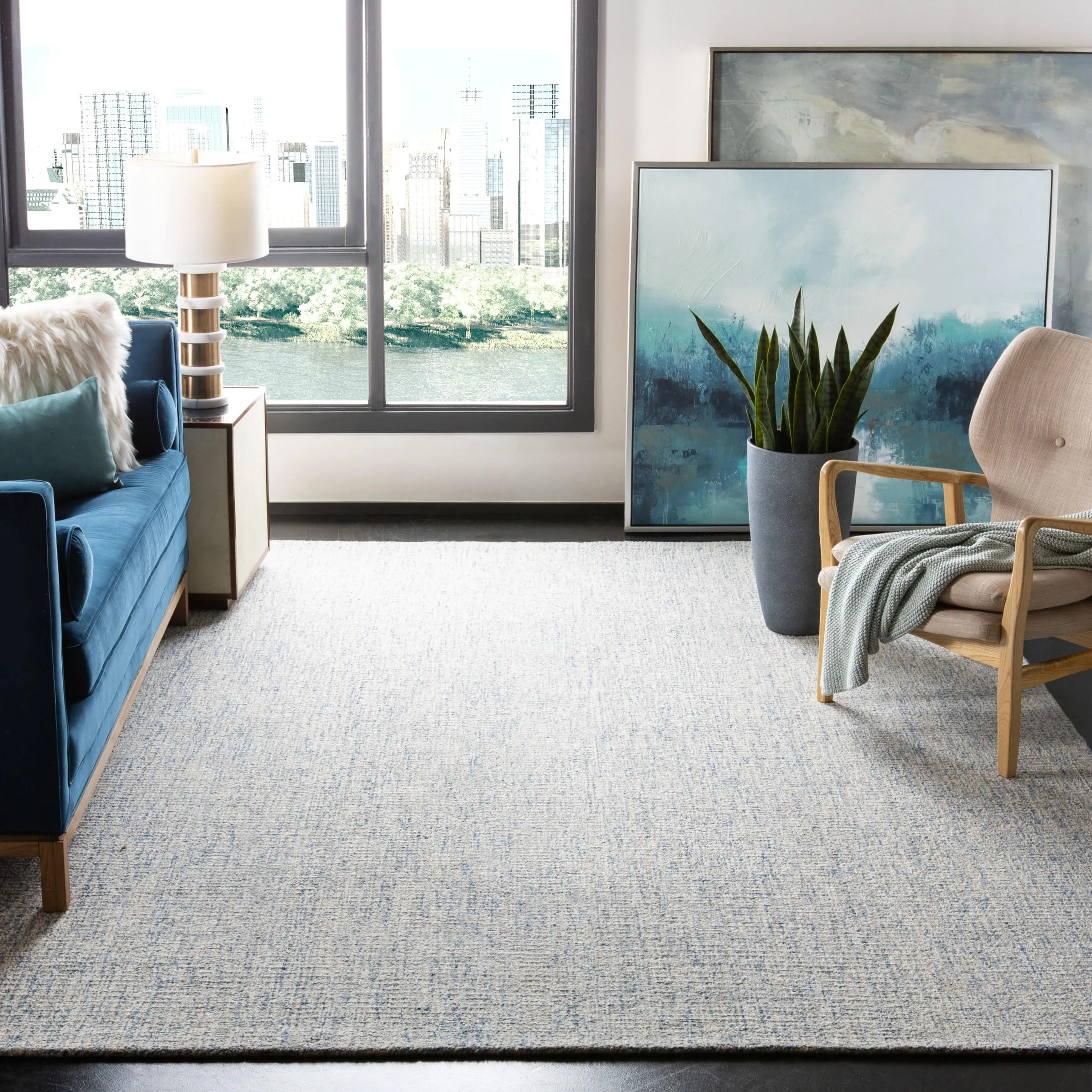 SAFAVIEH Handmade Abstract Asja Modern Wool Rug