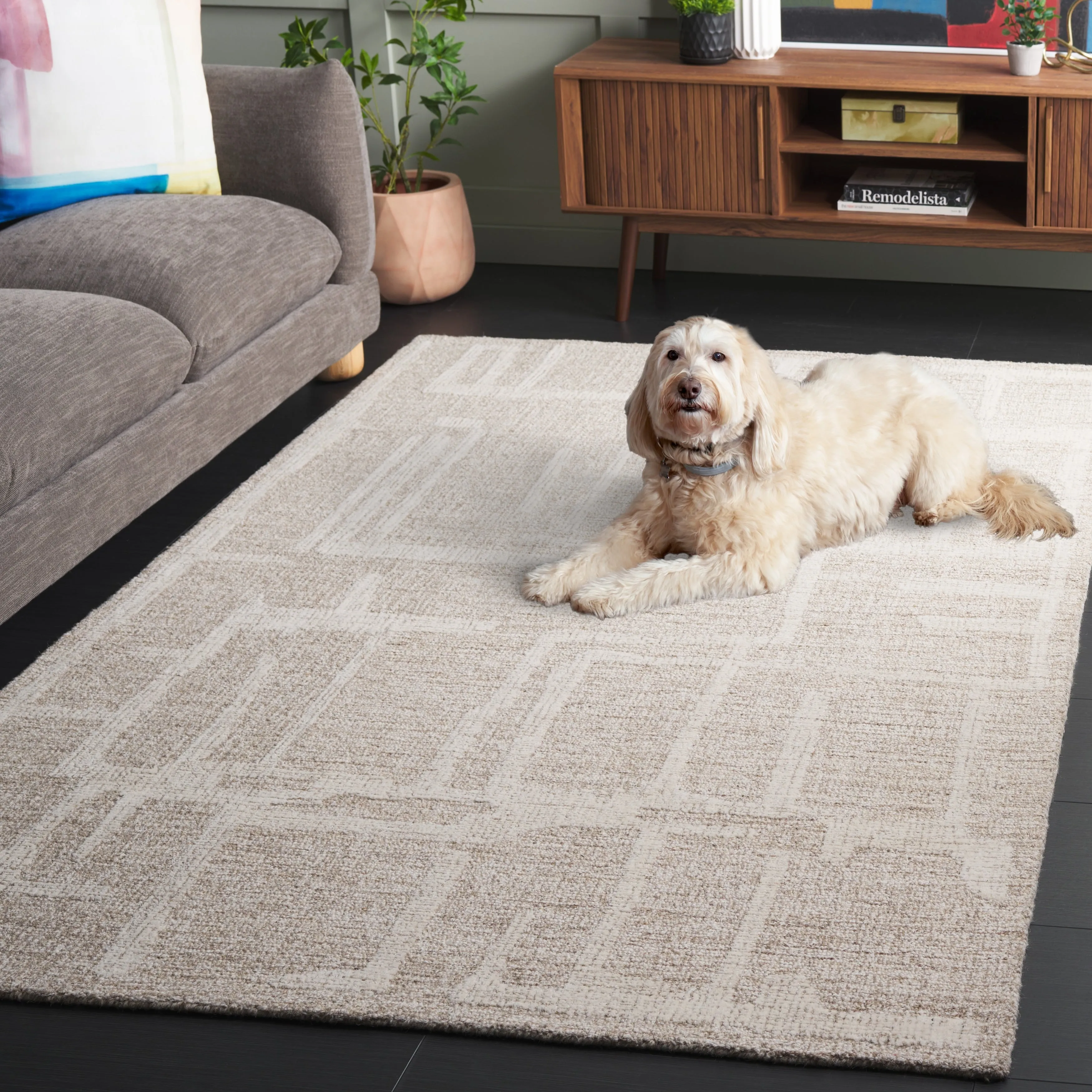 SAFAVIEH Handmade Abstract Bjargey Contemporary Wool Rug