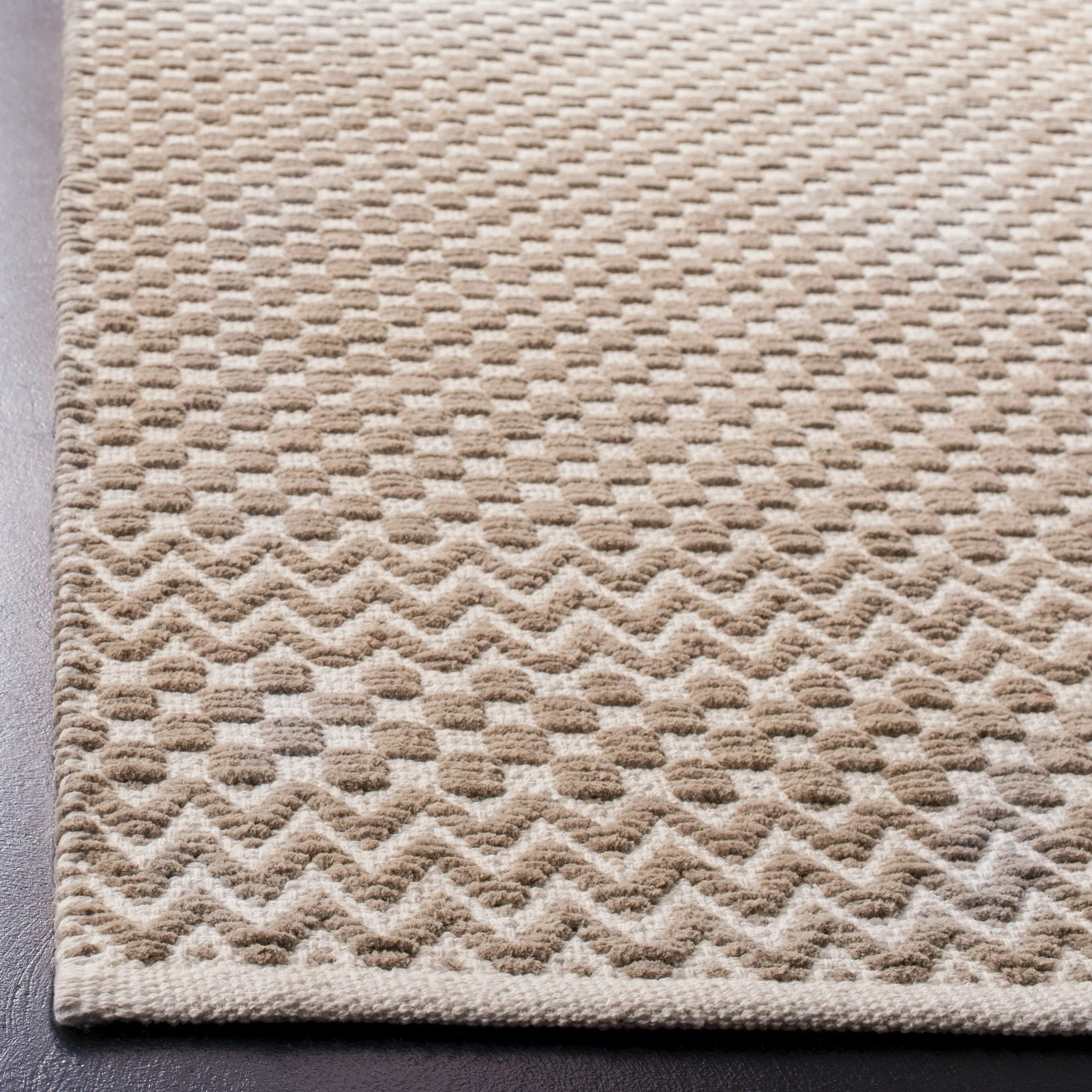 SAFAVIEH Handmade Boston Zaida Coastal Cotton Rug - Taupe - 4' x 6'
