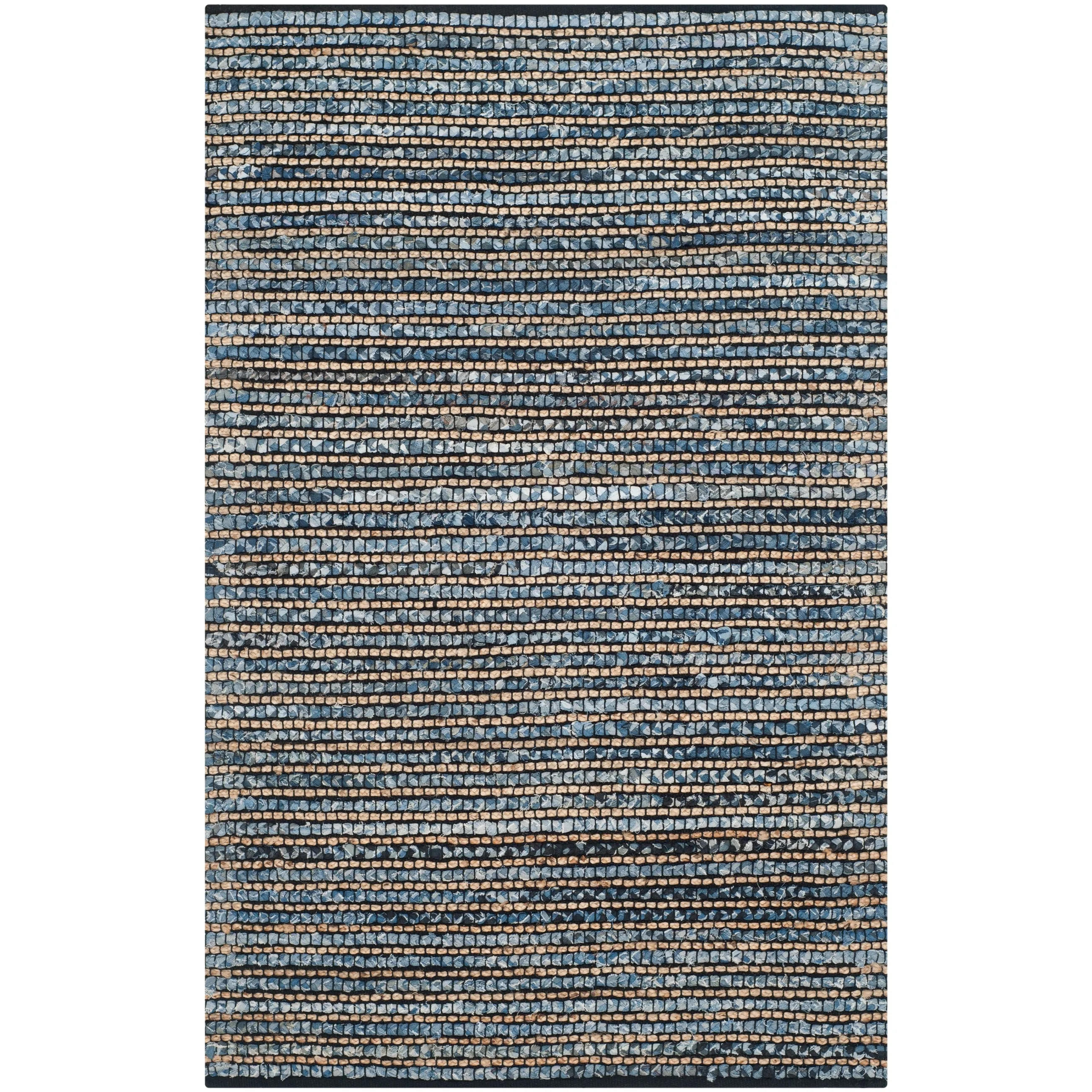 SAFAVIEH Handmade Cape Cod Luberta Bohemian Jute Rug - Blue - 4' x 6'