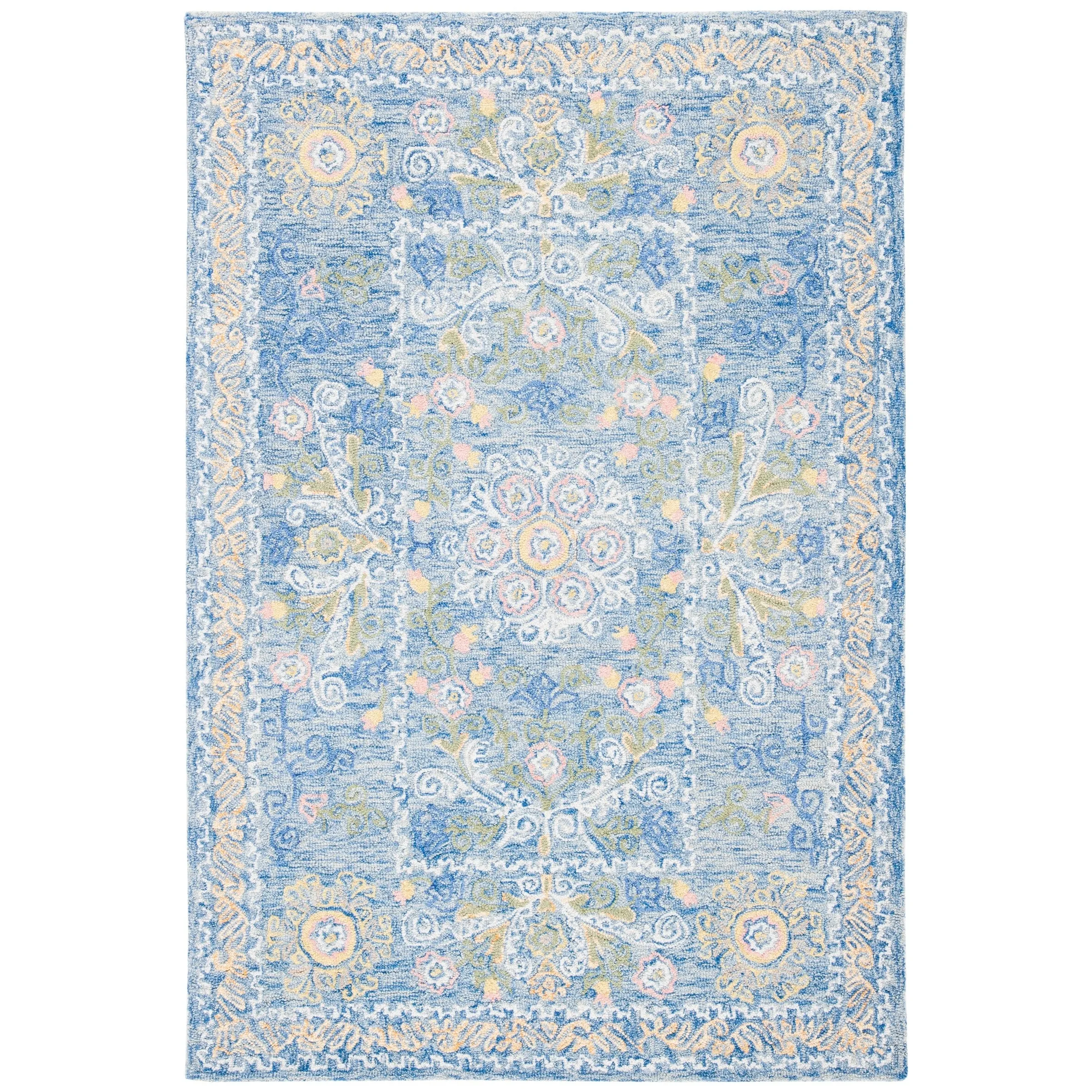 SAFAVIEH Handmade Celedonia Modern Medallion Micro-Loop Wool Area Rug