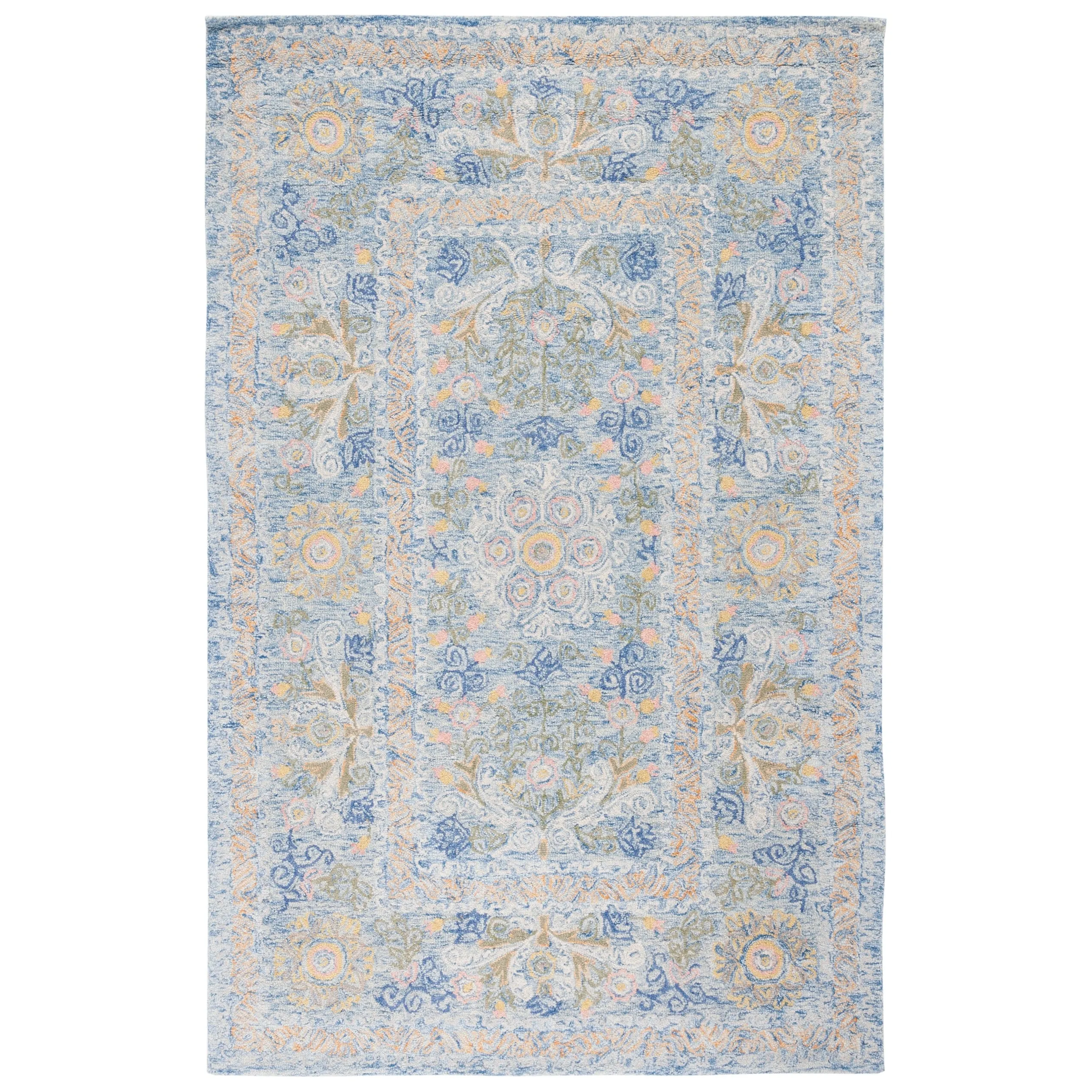 SAFAVIEH Handmade Celedonia Modern Medallion Micro-Loop Wool Area Rug