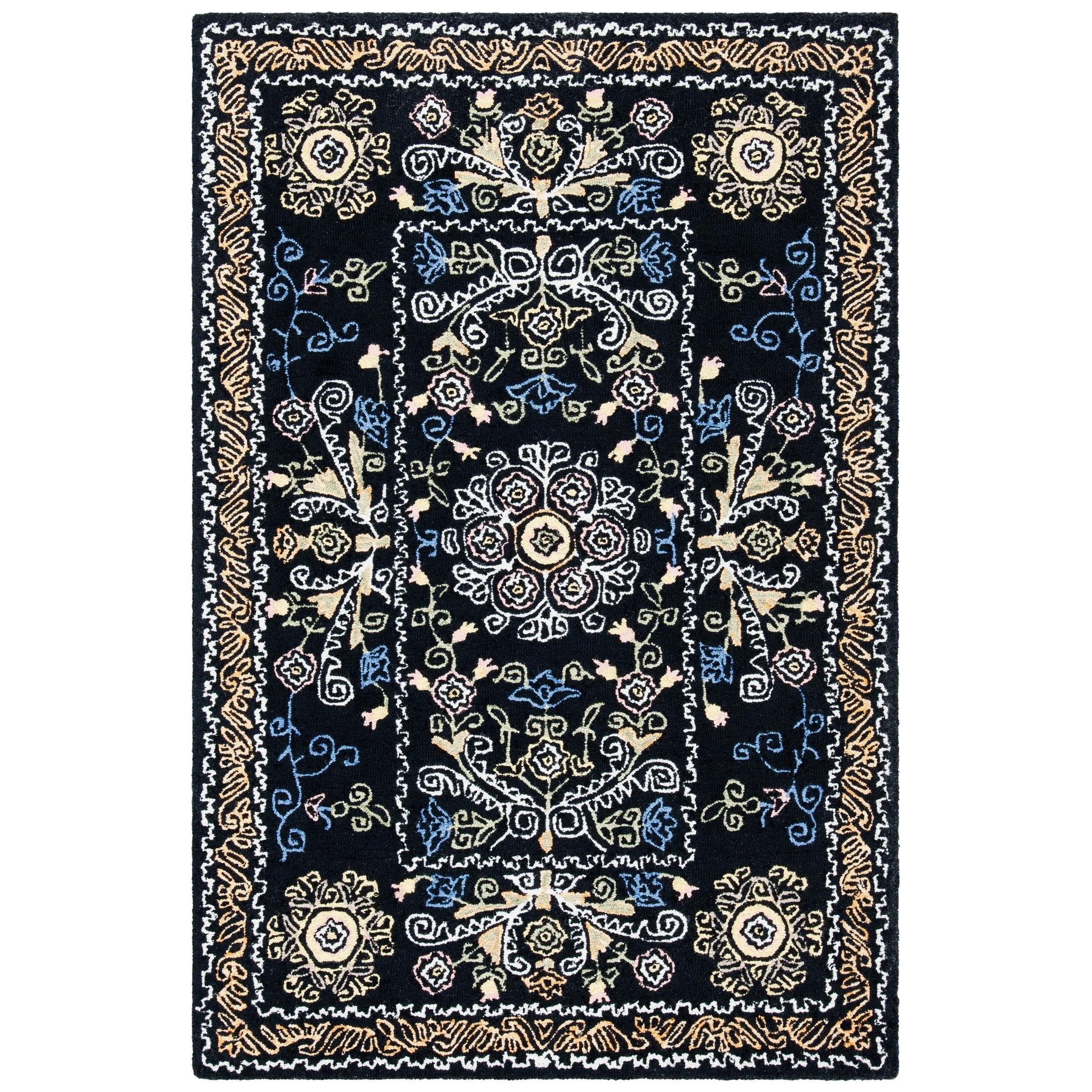 SAFAVIEH Handmade Celedonia Modern Medallion Micro-Loop Wool Area Rug