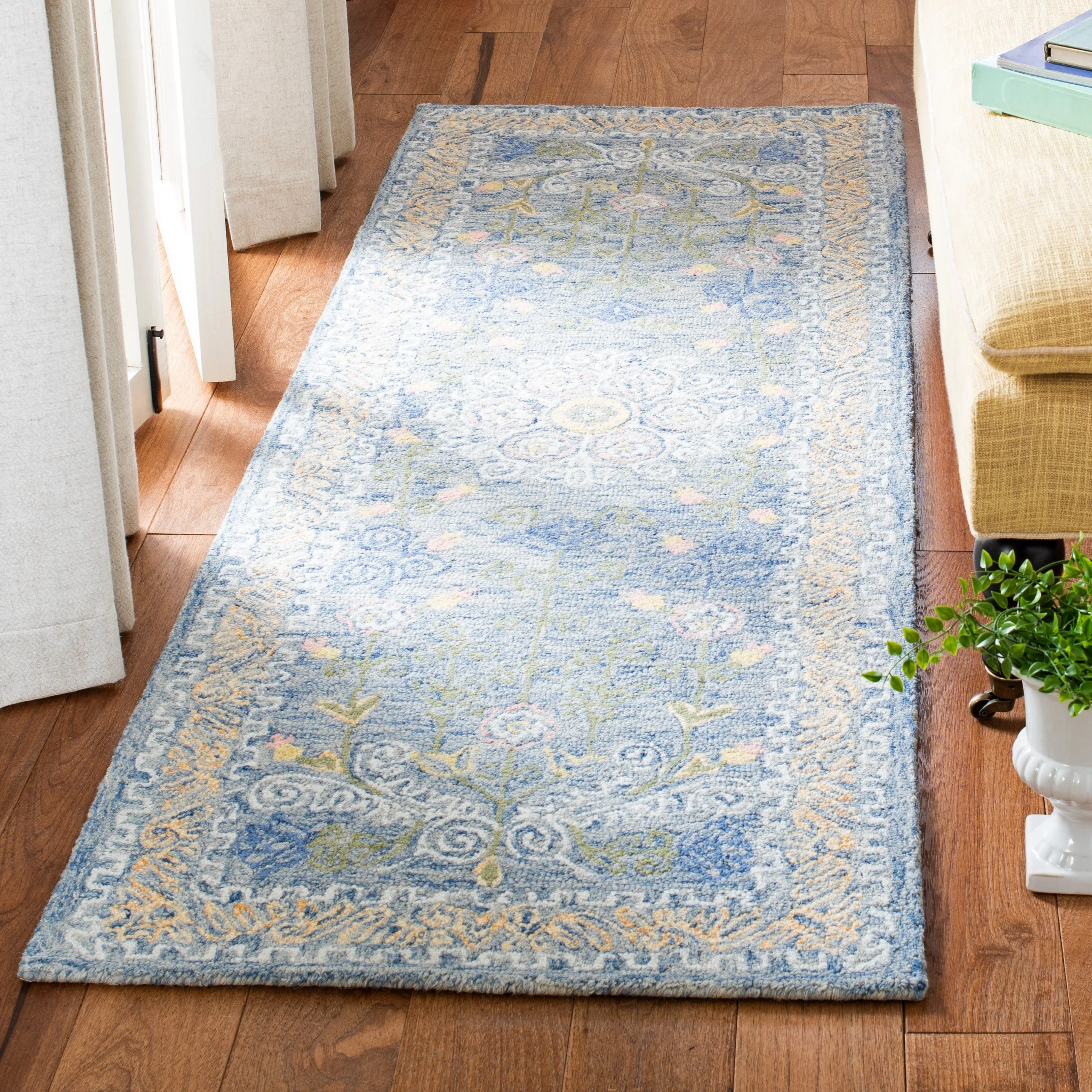 SAFAVIEH Handmade Celedonia Modern Medallion Micro-Loop Wool Area Rug