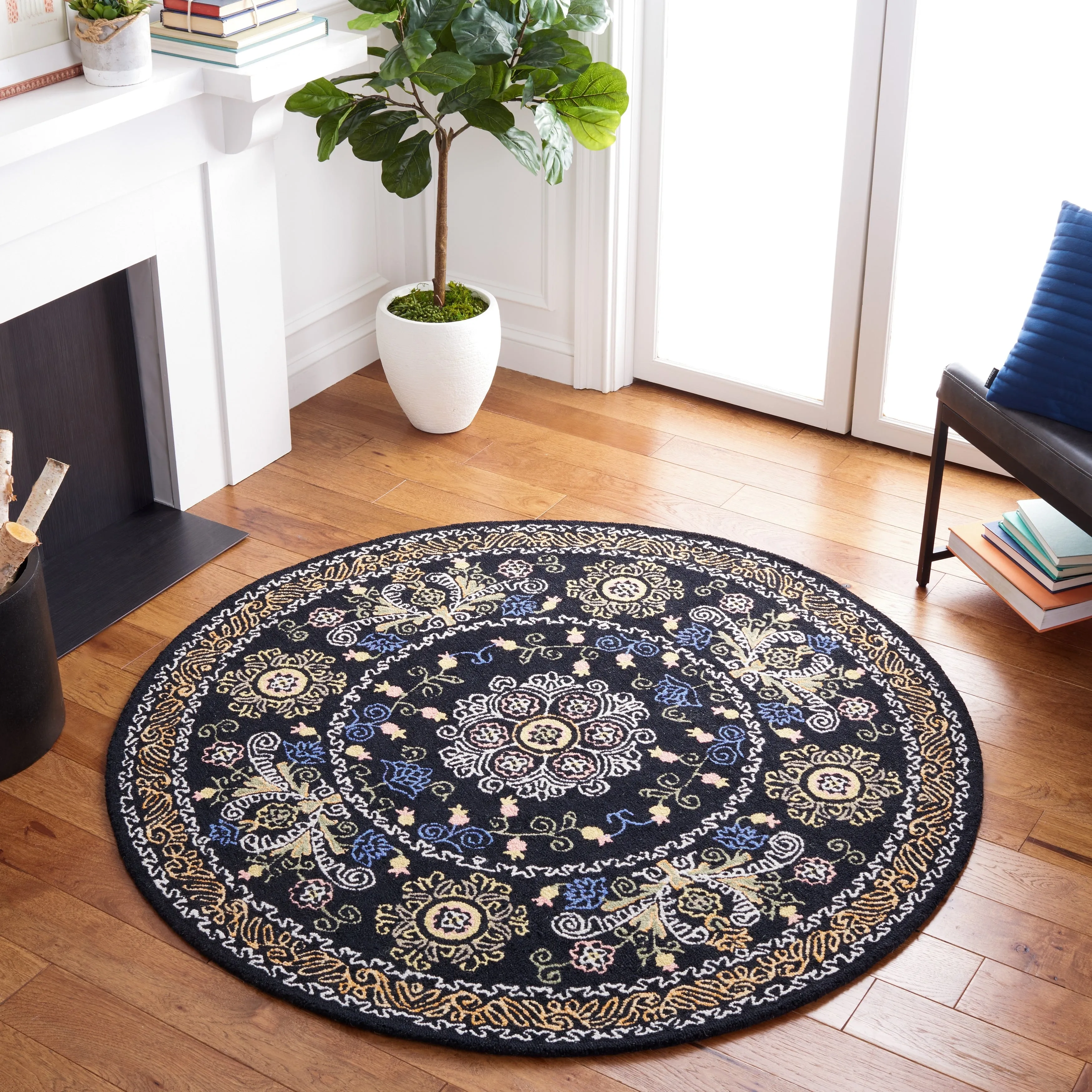 SAFAVIEH Handmade Celedonia Modern Medallion Micro-Loop Wool Area Rug