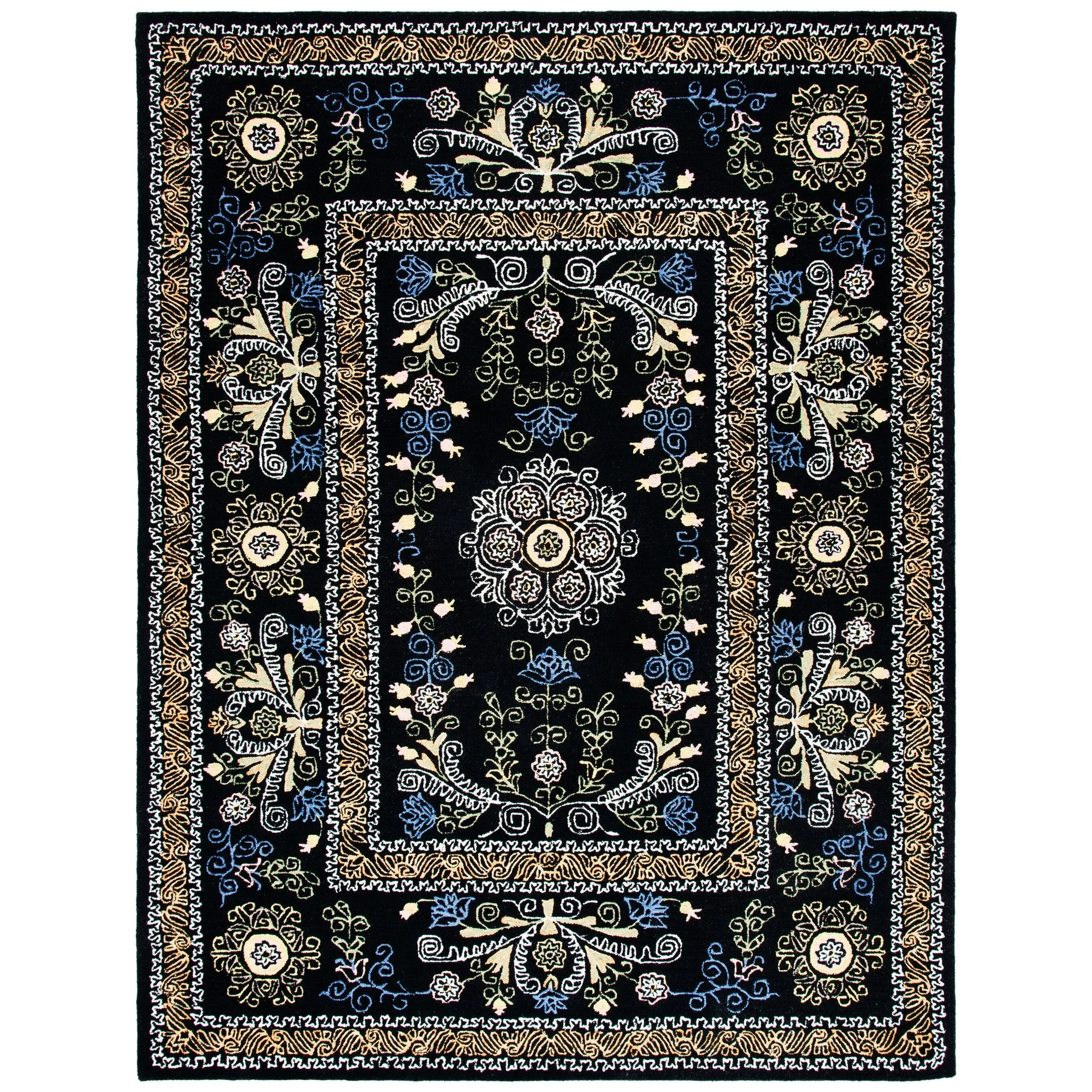 SAFAVIEH Handmade Celedonia Modern Medallion Micro-Loop Wool Area Rug