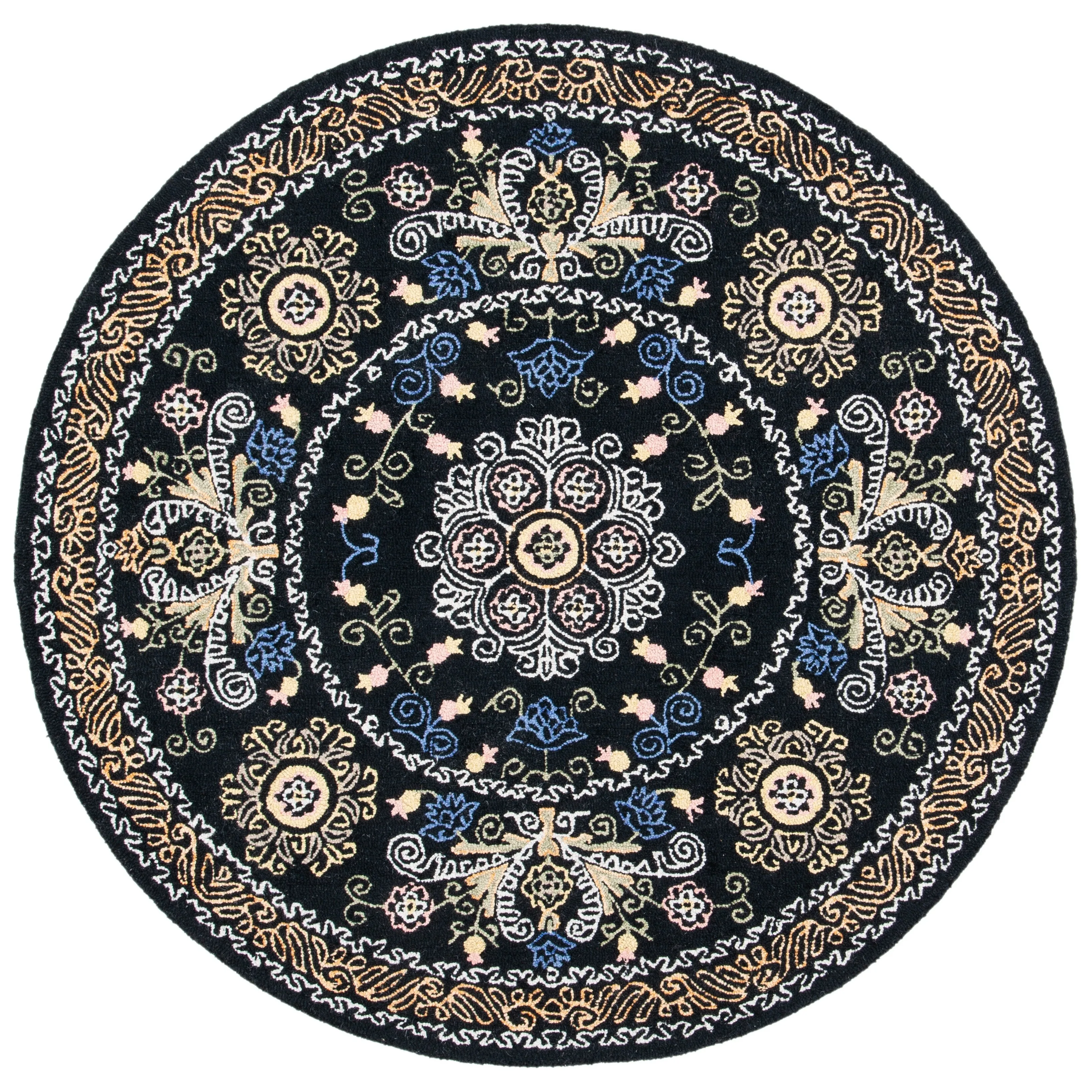 SAFAVIEH Handmade Celedonia Modern Medallion Micro-Loop Wool Area Rug