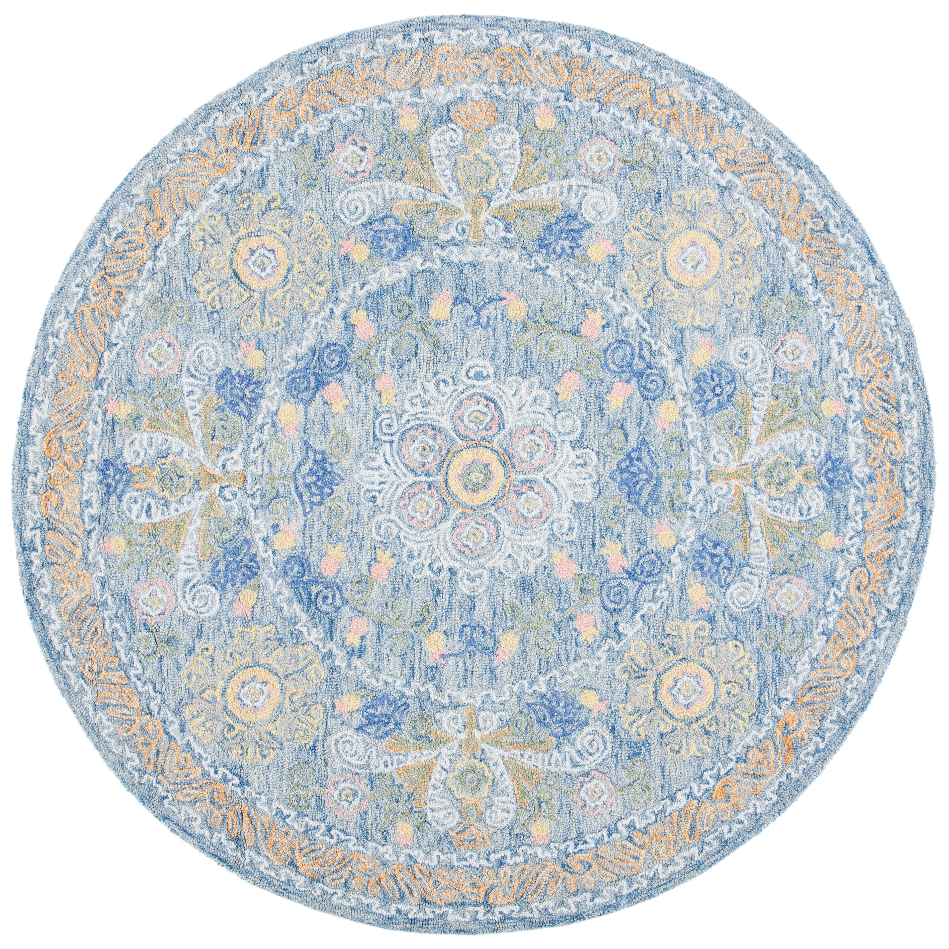 SAFAVIEH Handmade Celedonia Modern Medallion Micro-Loop Wool Area Rug