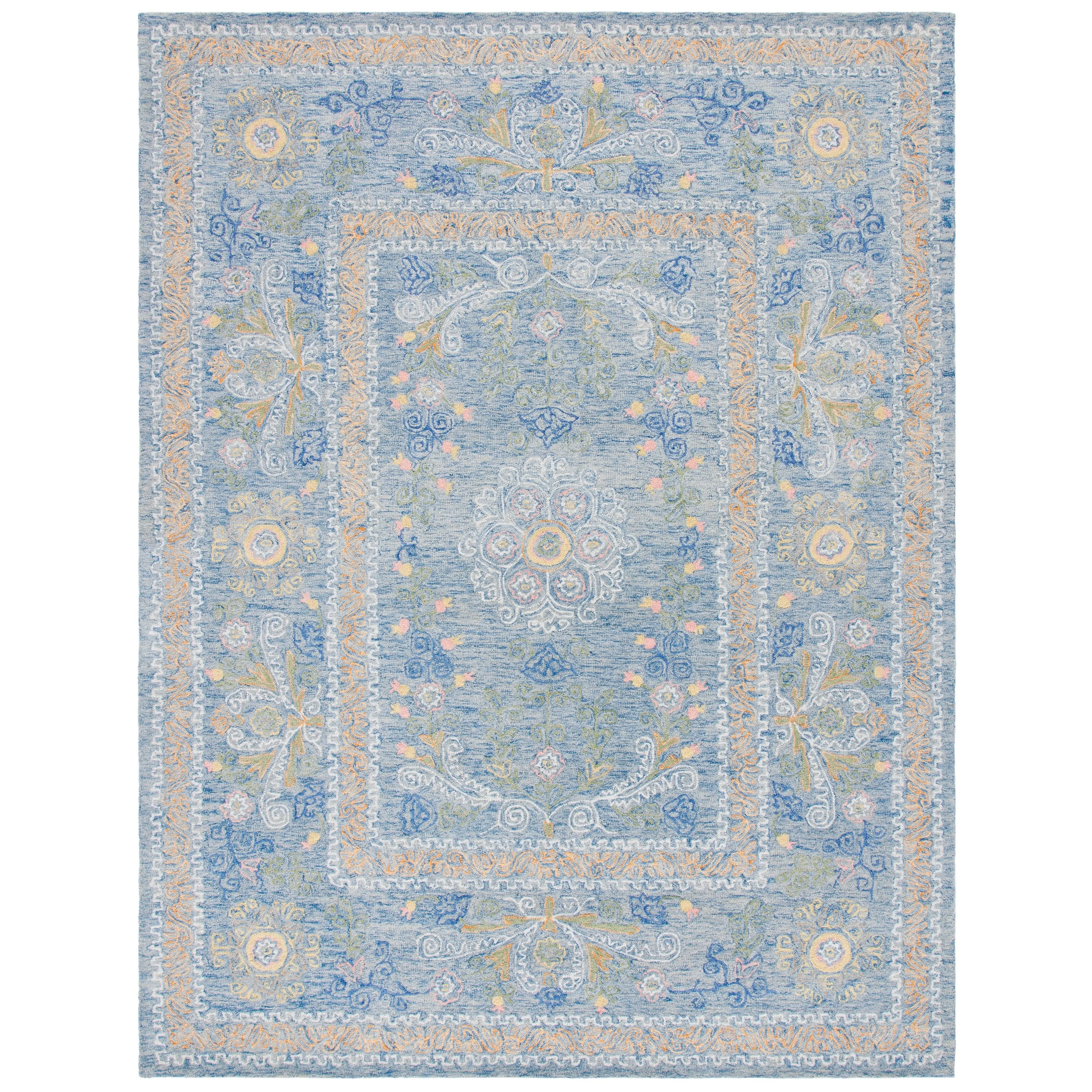 SAFAVIEH Handmade Celedonia Modern Medallion Micro-Loop Wool Area Rug