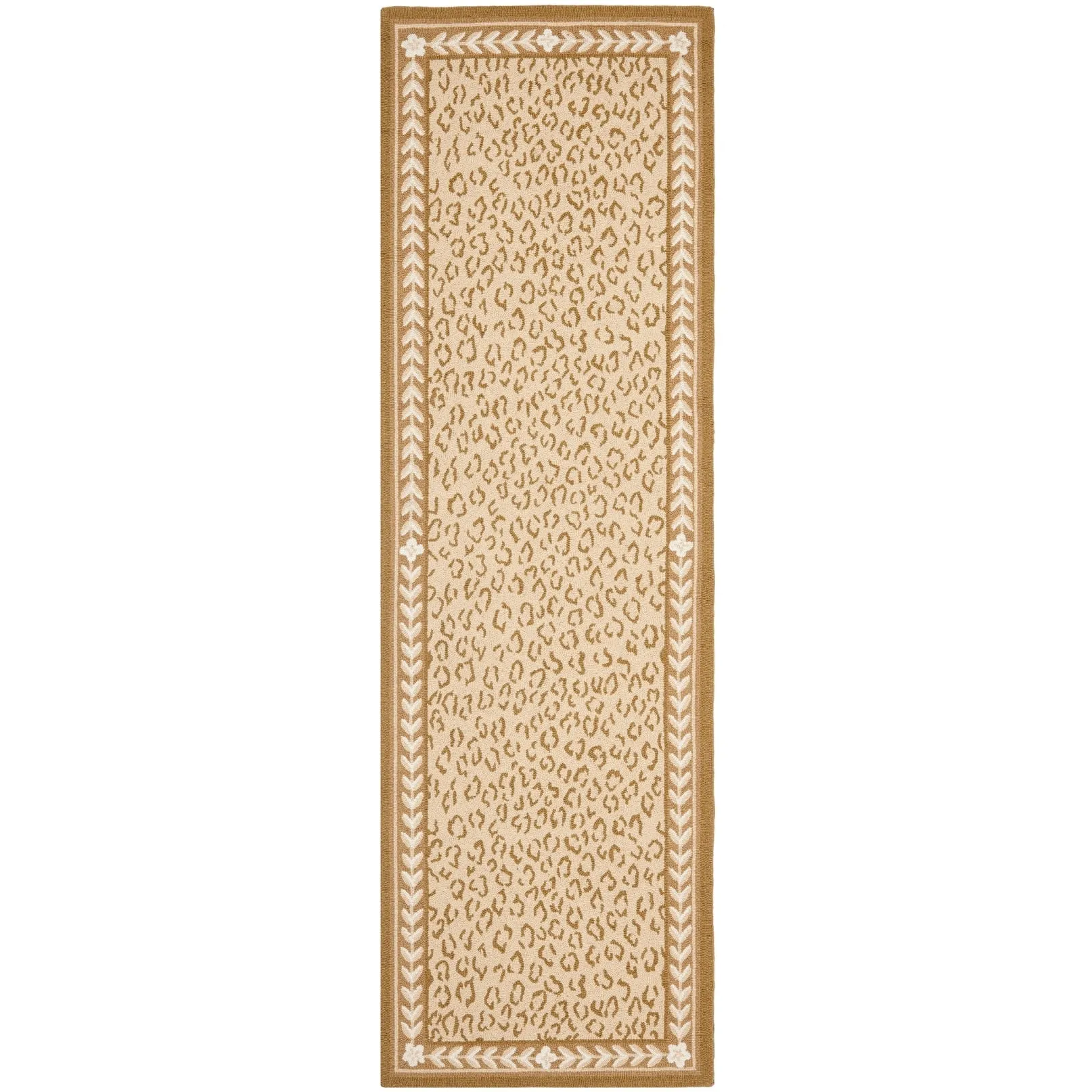 SAFAVIEH Handmade Chelsea Solar Garden Leopard French Country Wool Rug