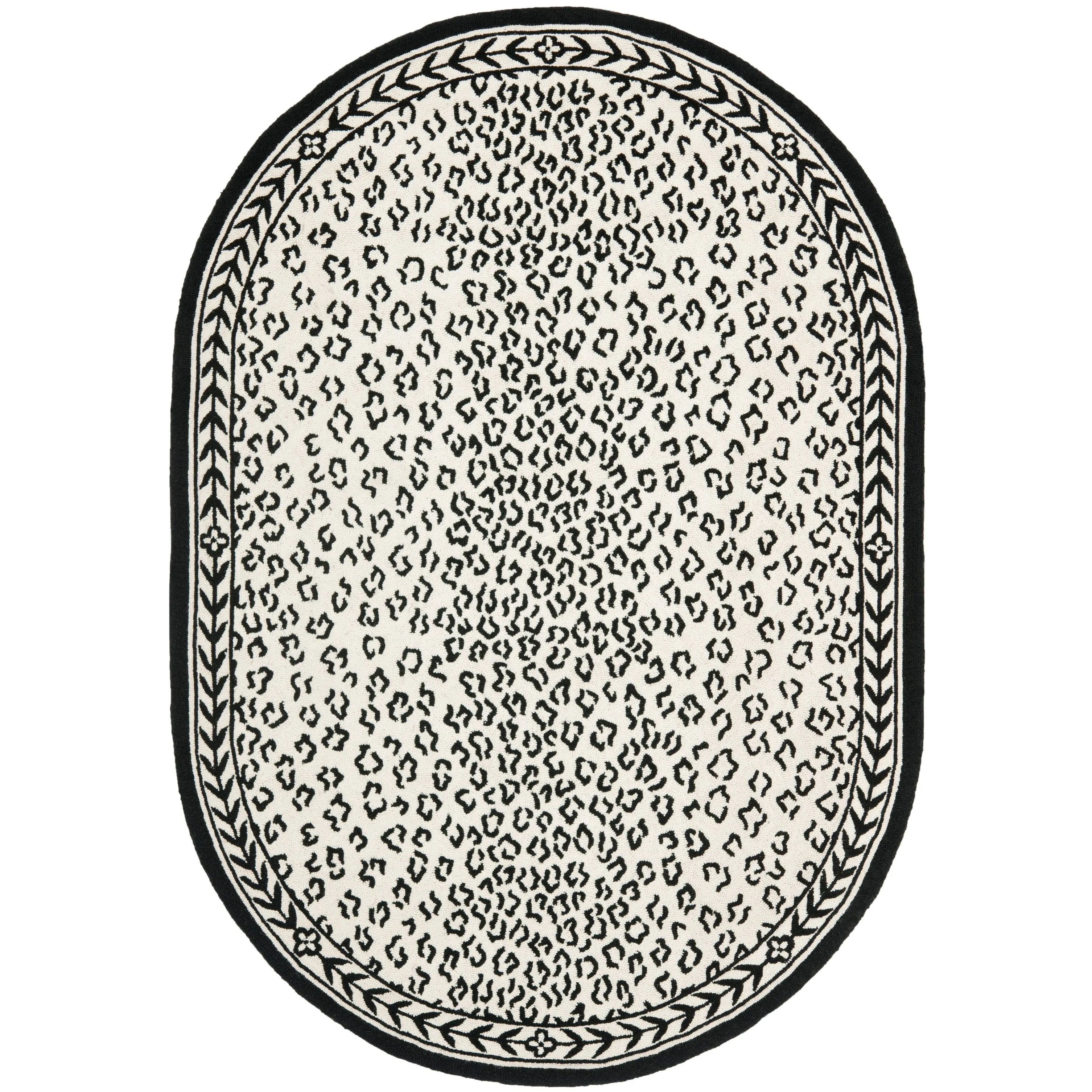 SAFAVIEH Handmade Chelsea Solar Garden Leopard French Country Wool Rug