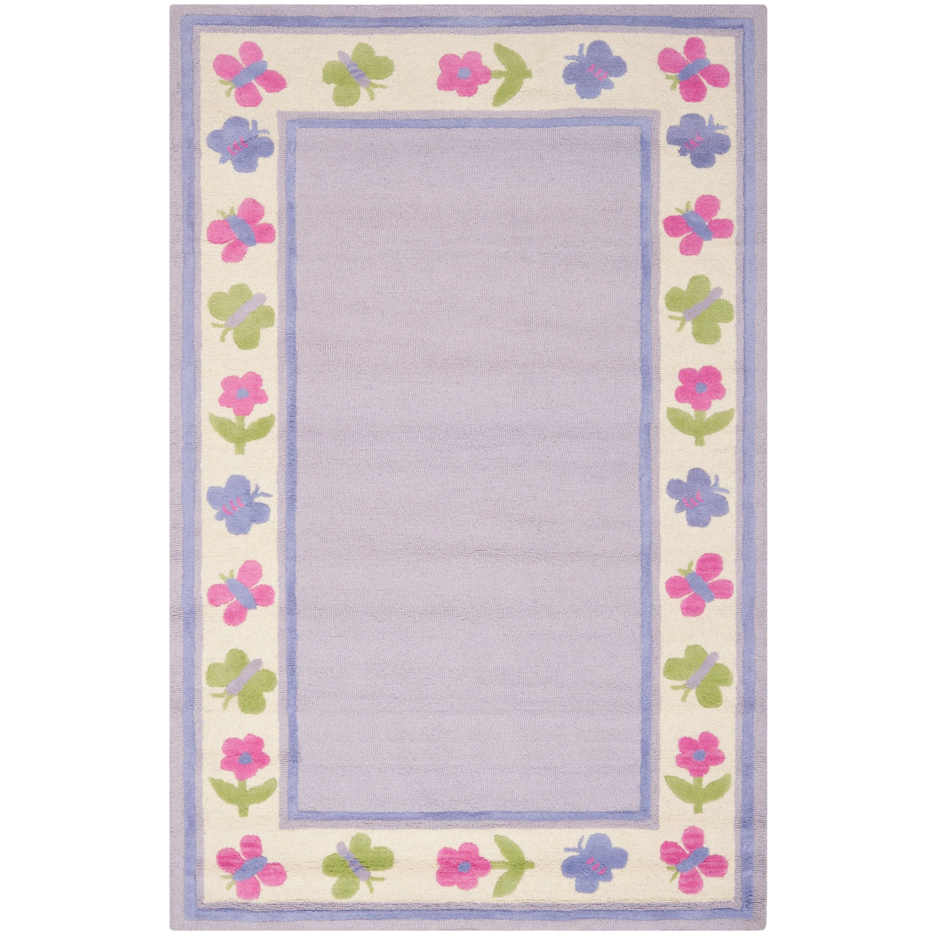 SAFAVIEH Handmade Children's Butterflies Garden Deogilde New Zealand Wool Rug