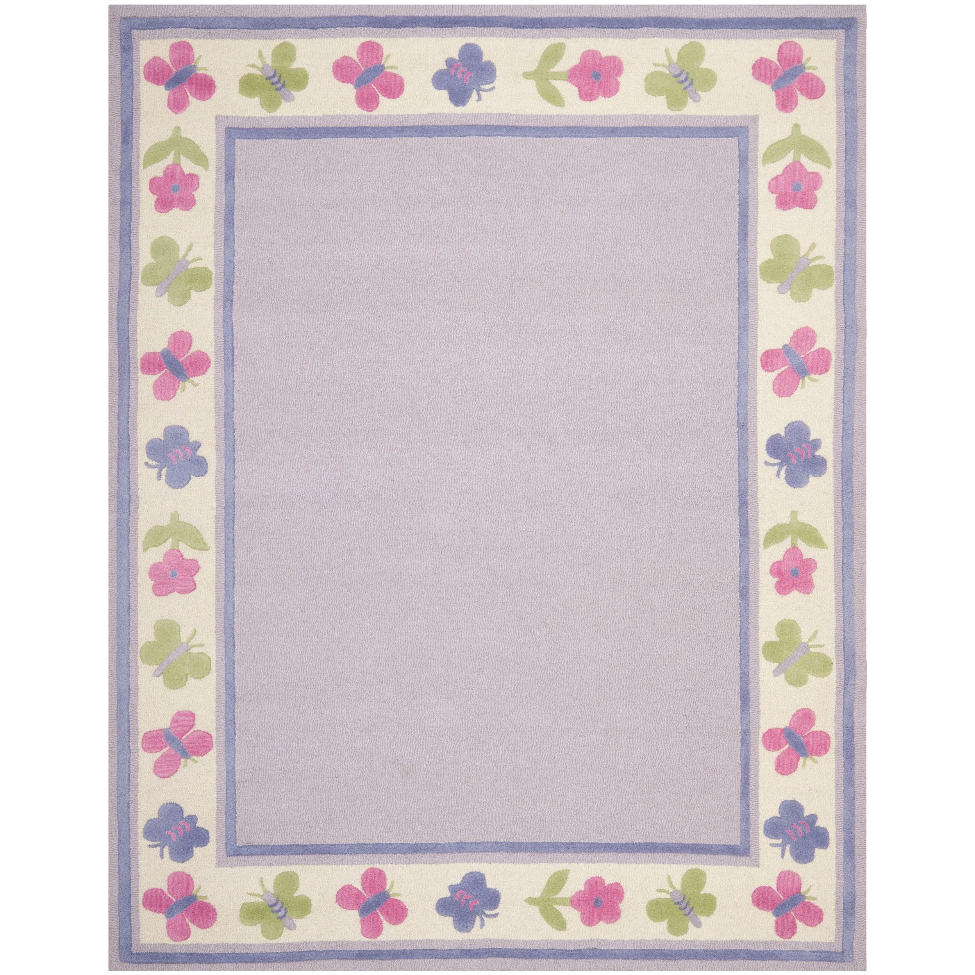 SAFAVIEH Handmade Children's Butterflies Garden Deogilde New Zealand Wool Rug