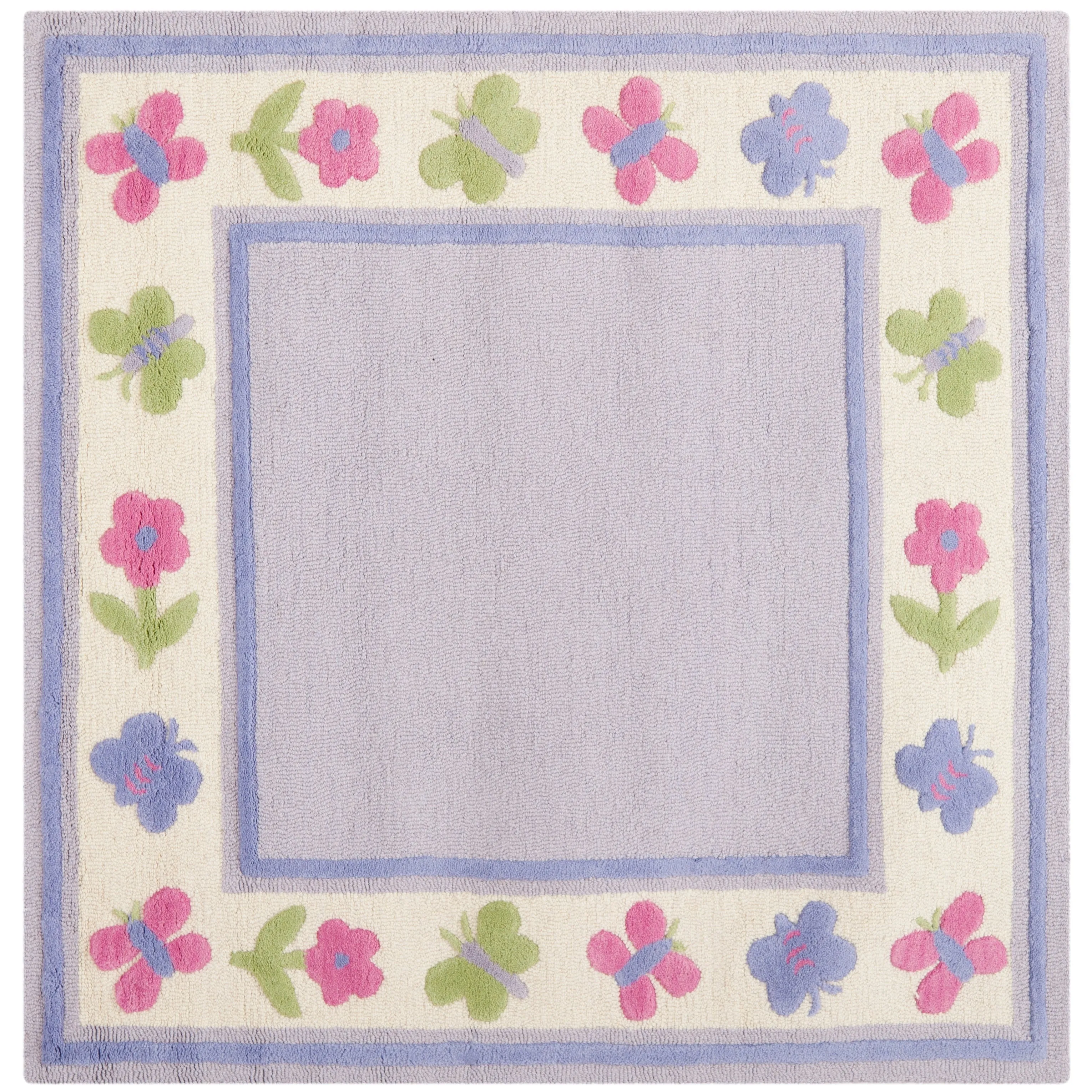 SAFAVIEH Handmade Children's Butterflies Garden Deogilde New Zealand Wool Rug