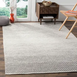 SAFAVIEH Handmade Flatweave Montauk Geert Cotton Rug - Light Grey/Ivory - 8' x 10'