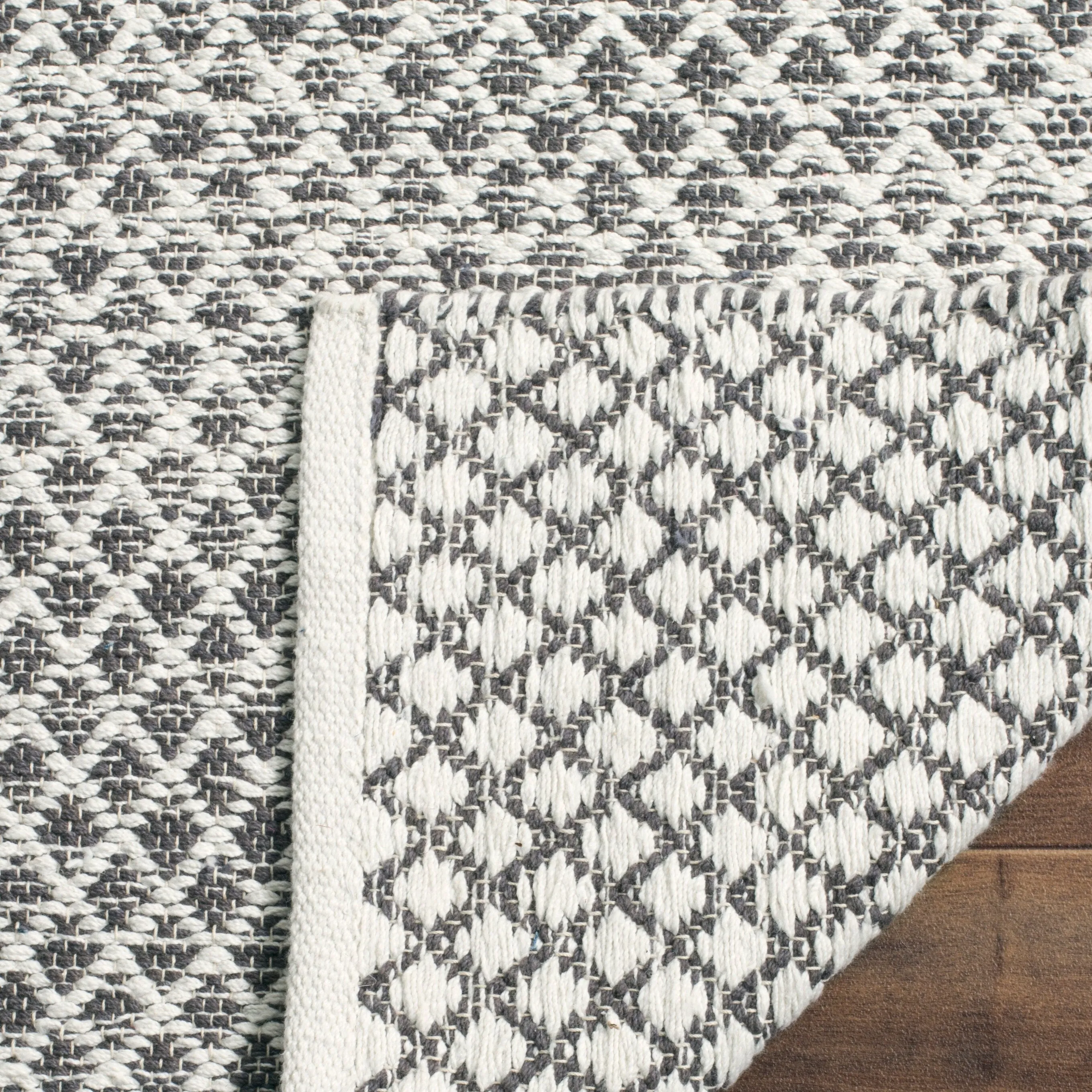 SAFAVIEH Handmade Flatweave Montauk Geert Cotton Rug - Light Grey/Ivory - 8' x 10'