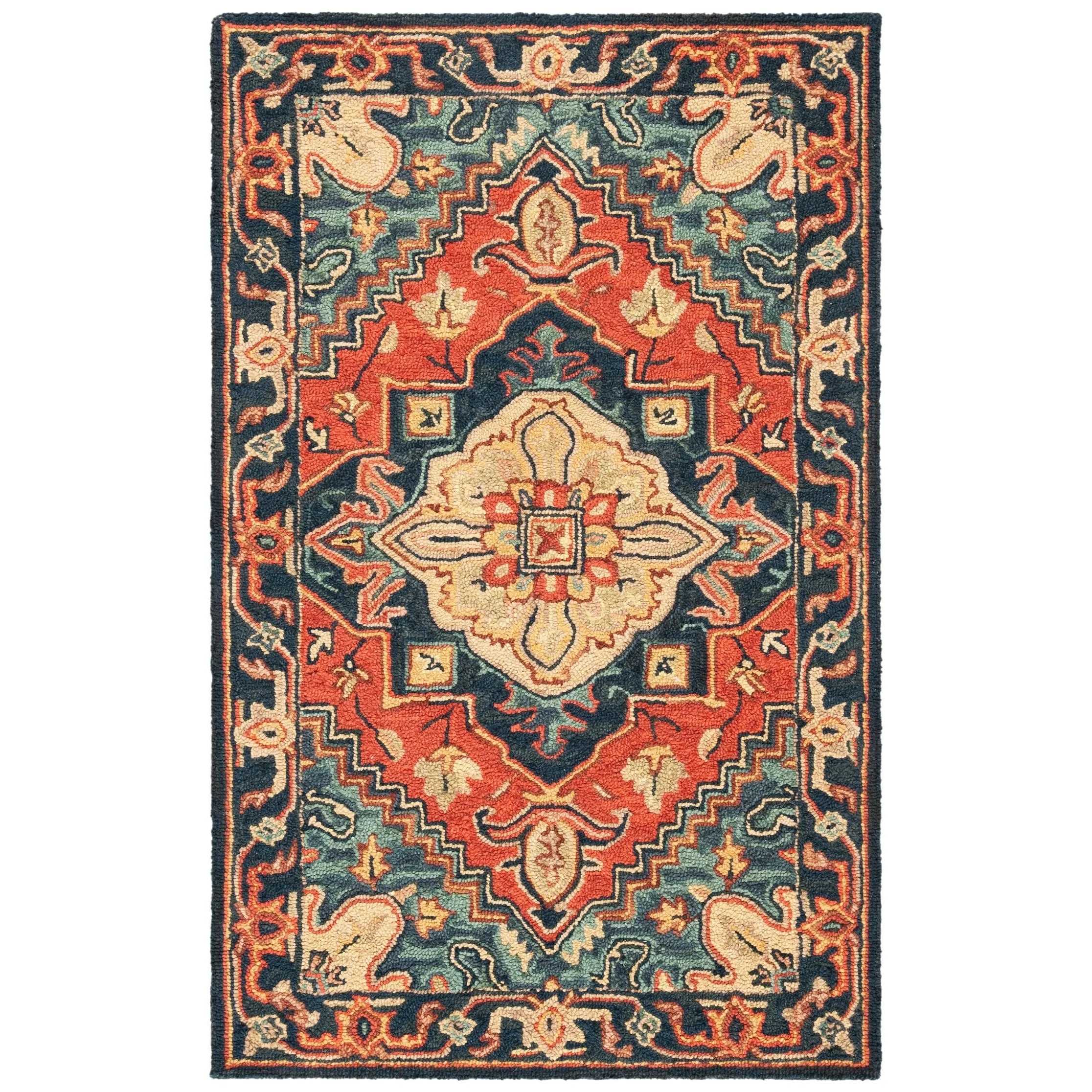 SAFAVIEH Handmade Heritage Blocks Traditional Wool Rug