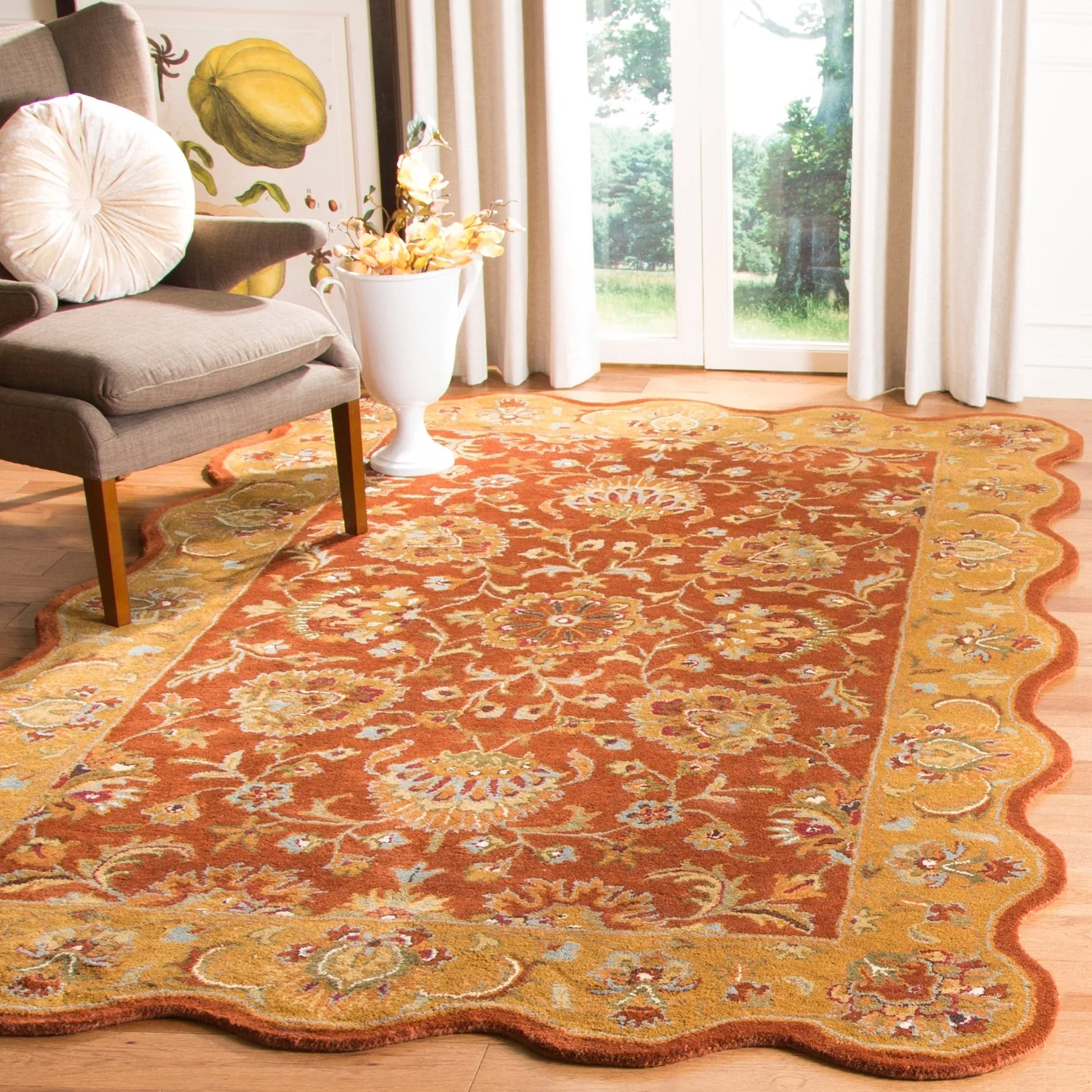 SAFAVIEH Handmade Heritage Flower Field Traditional Oriental Wool Rug