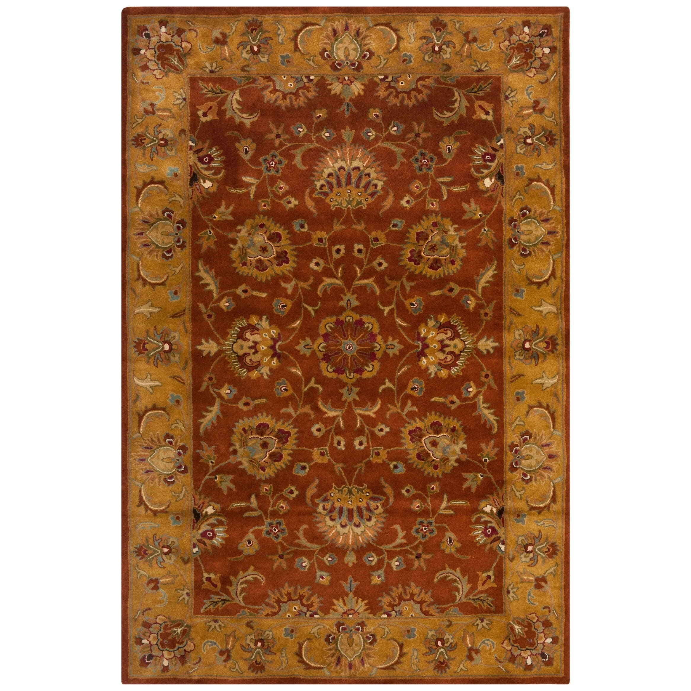 SAFAVIEH Handmade Heritage Flower Field Traditional Oriental Wool Rug