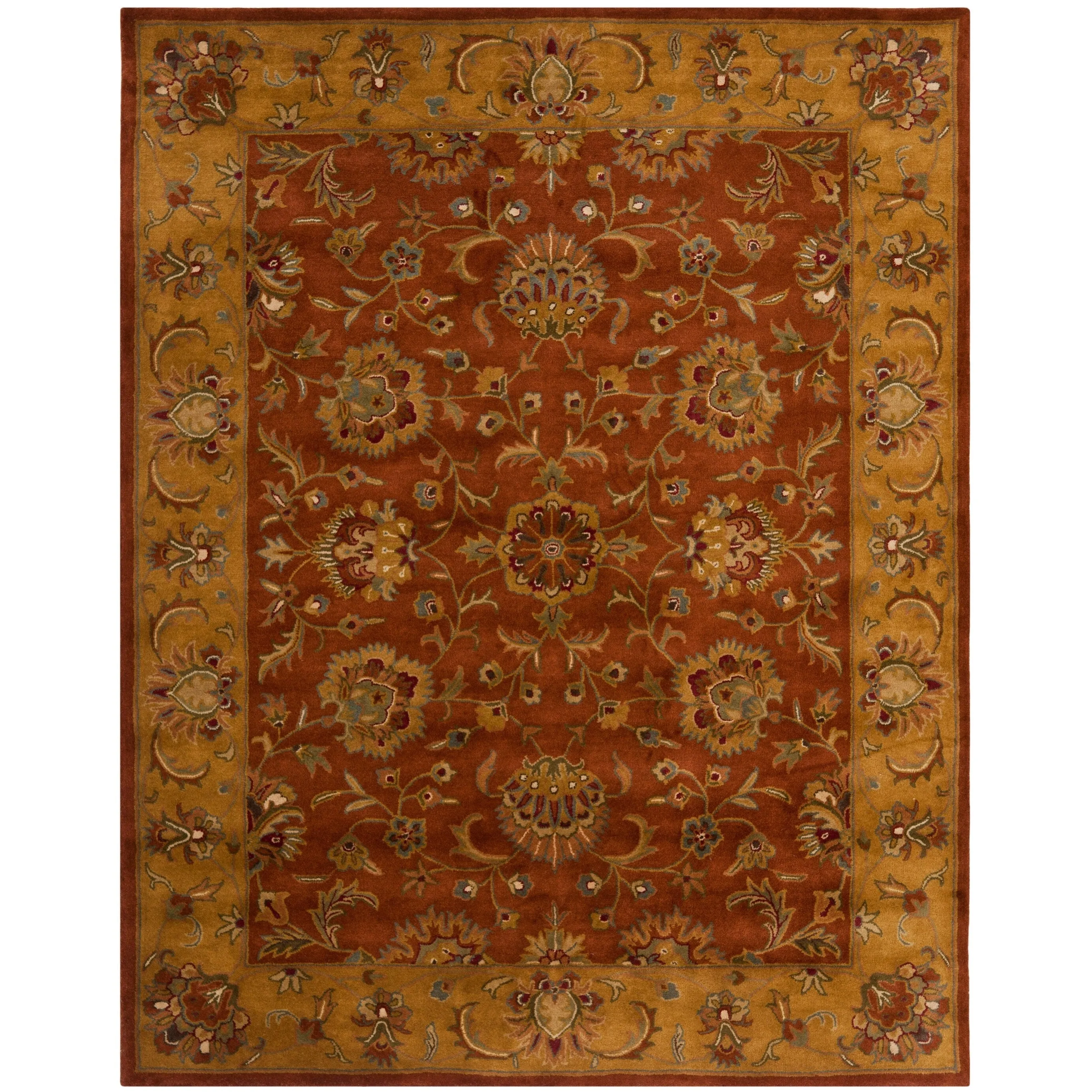 SAFAVIEH Handmade Heritage Flower Field Traditional Oriental Wool Rug