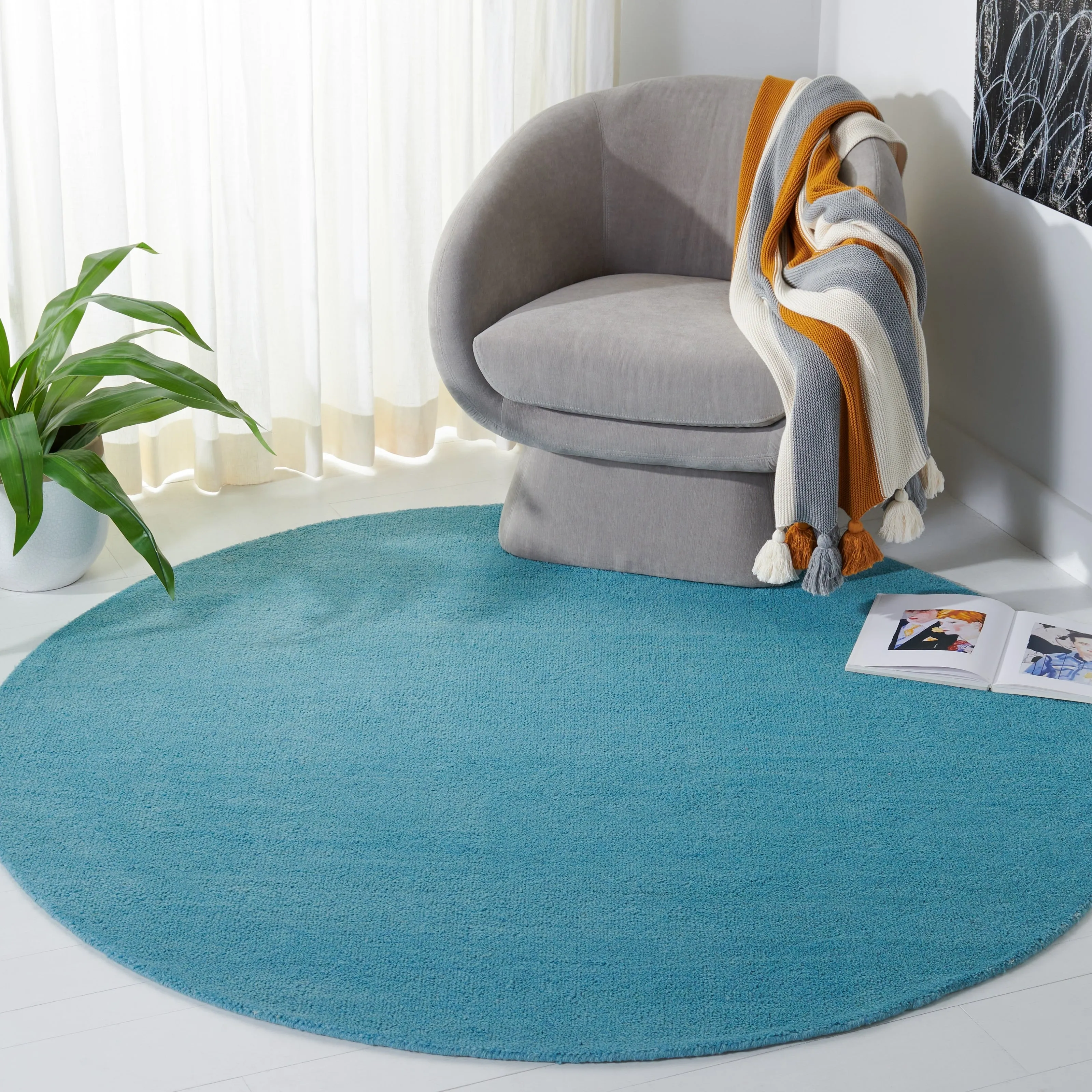 SAFAVIEH Handmade Himalaya Colorweave Plaid Modern Wool Rug