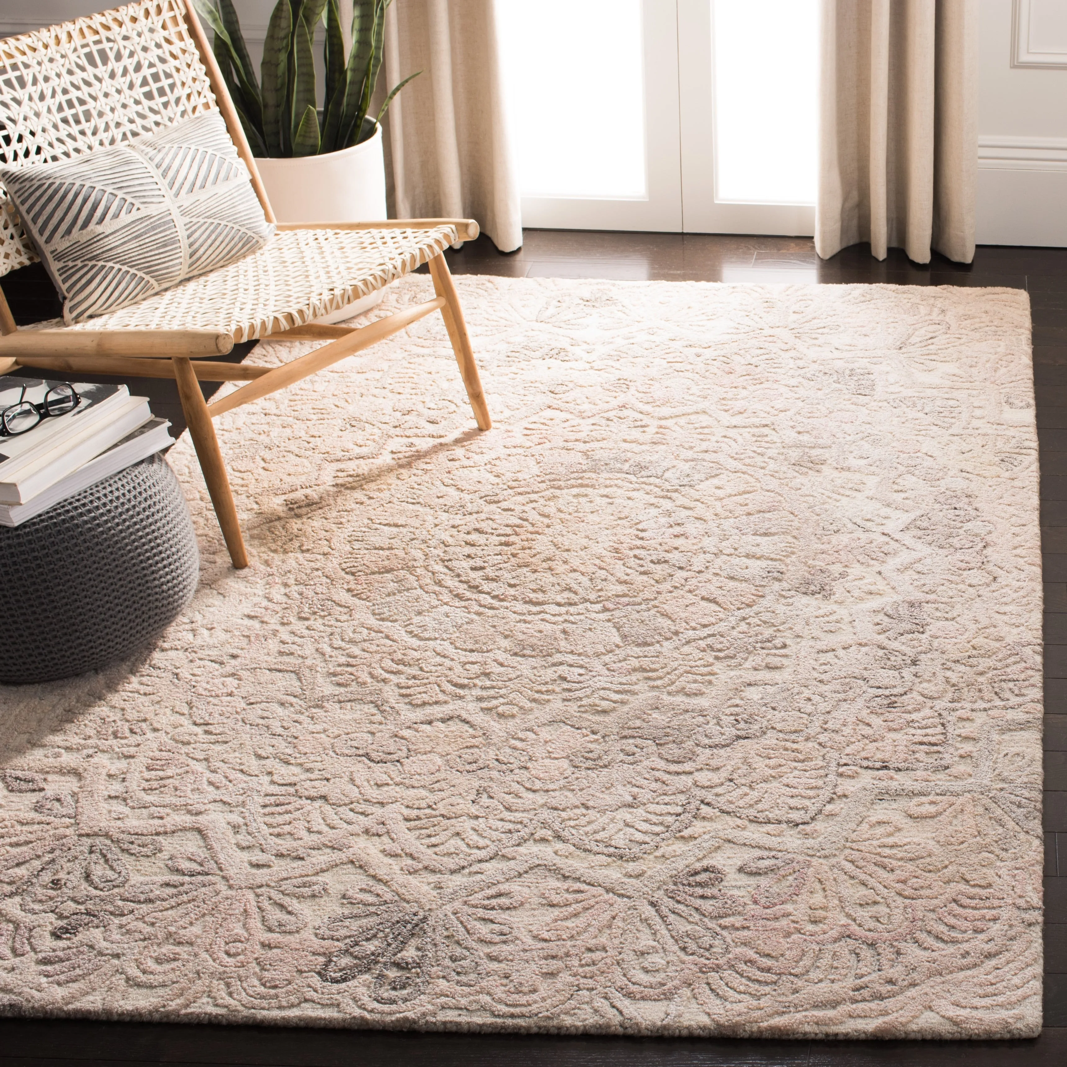 SAFAVIEH Handmade Marquee Carlijn Modern Medallion Wool Rug