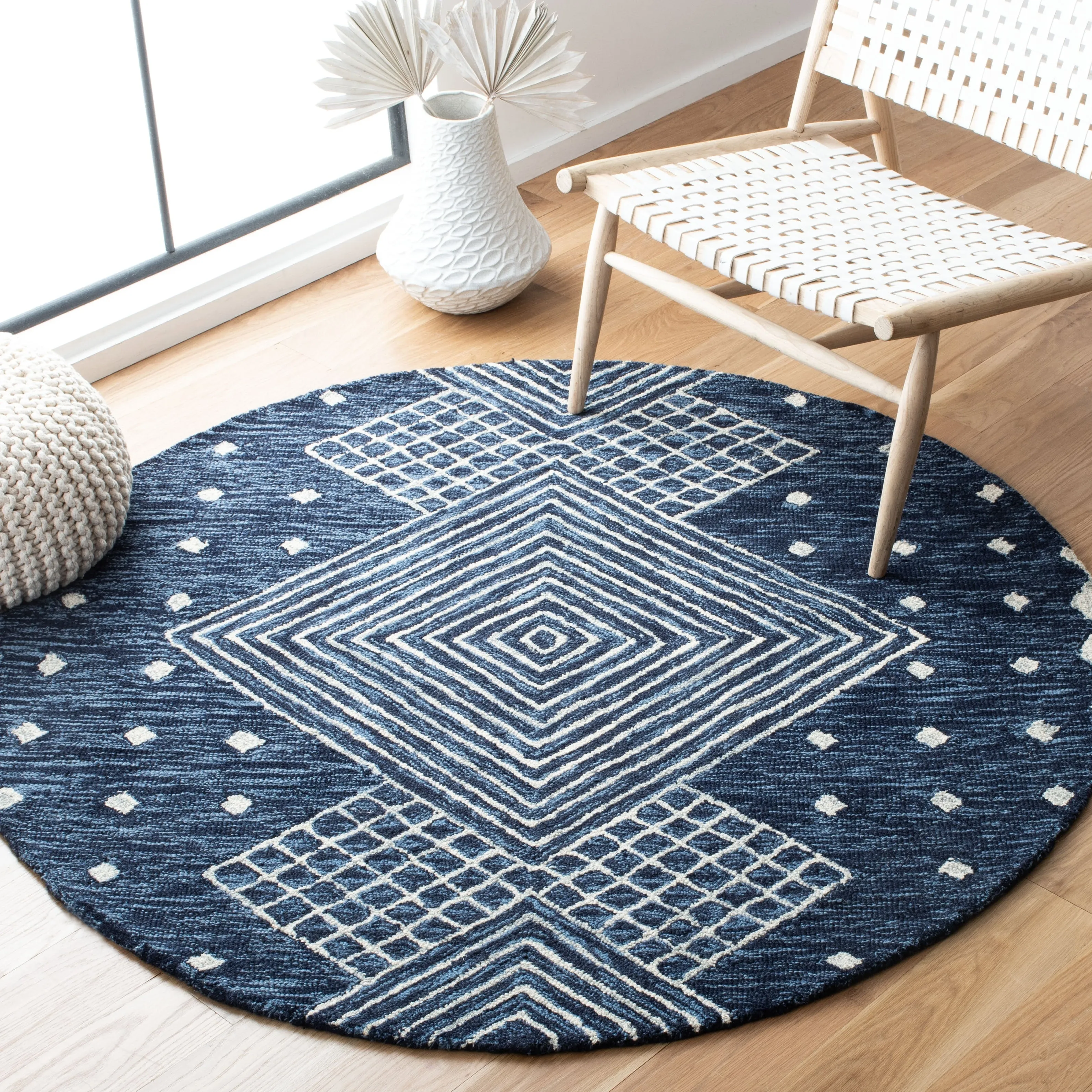 SAFAVIEH Handmade Micro-Loop Crystele Modern Wool Rug