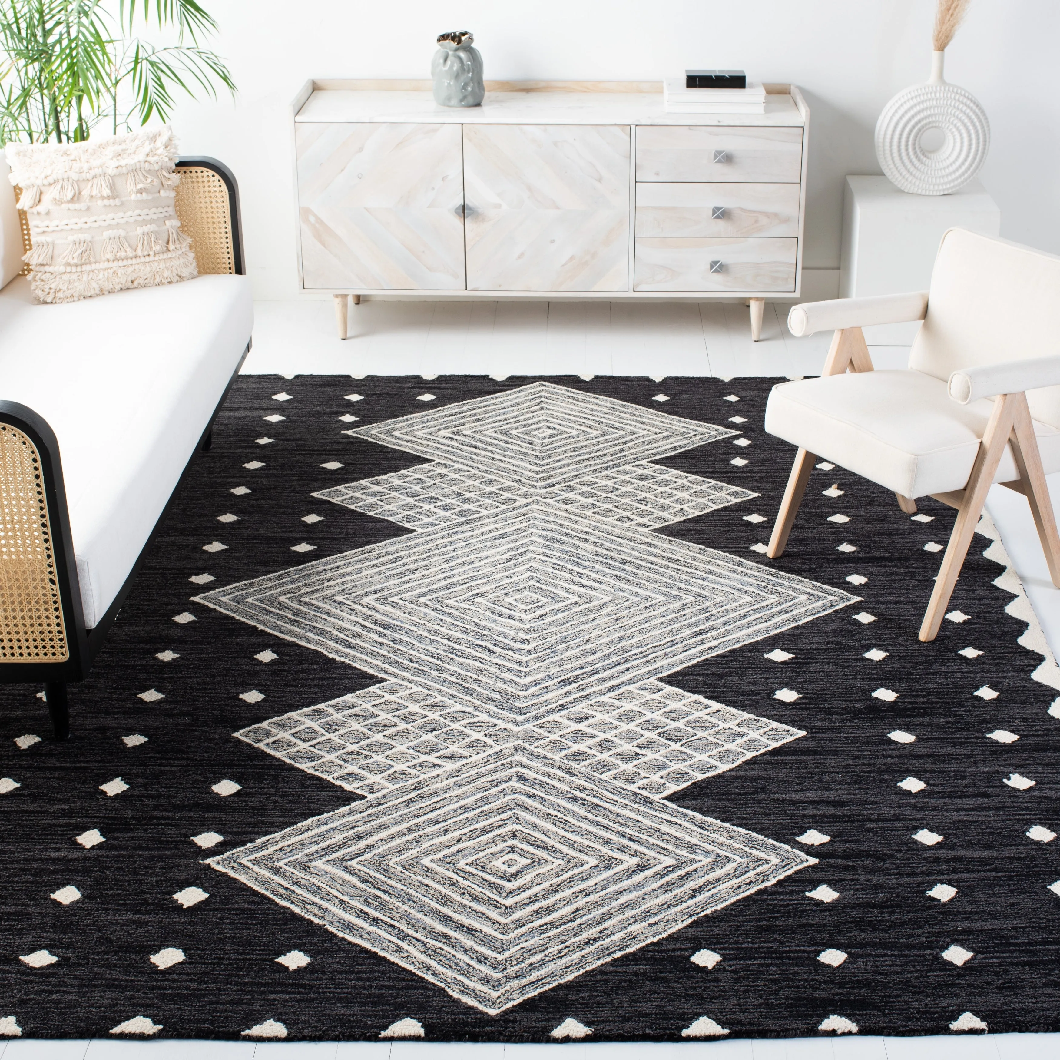 SAFAVIEH Handmade Micro-Loop Crystele Modern Wool Rug