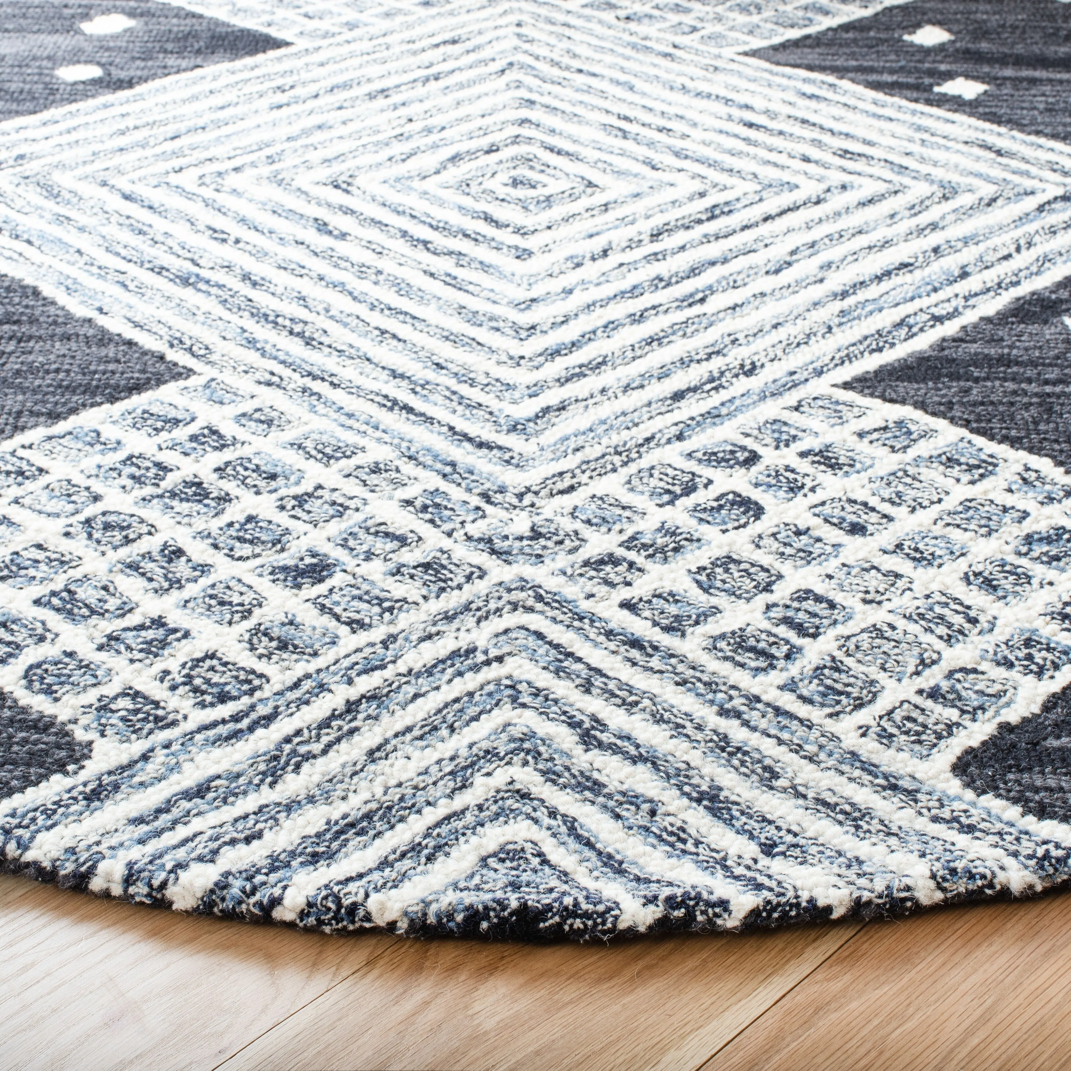 SAFAVIEH Handmade Micro-Loop Crystele Modern Wool Rug
