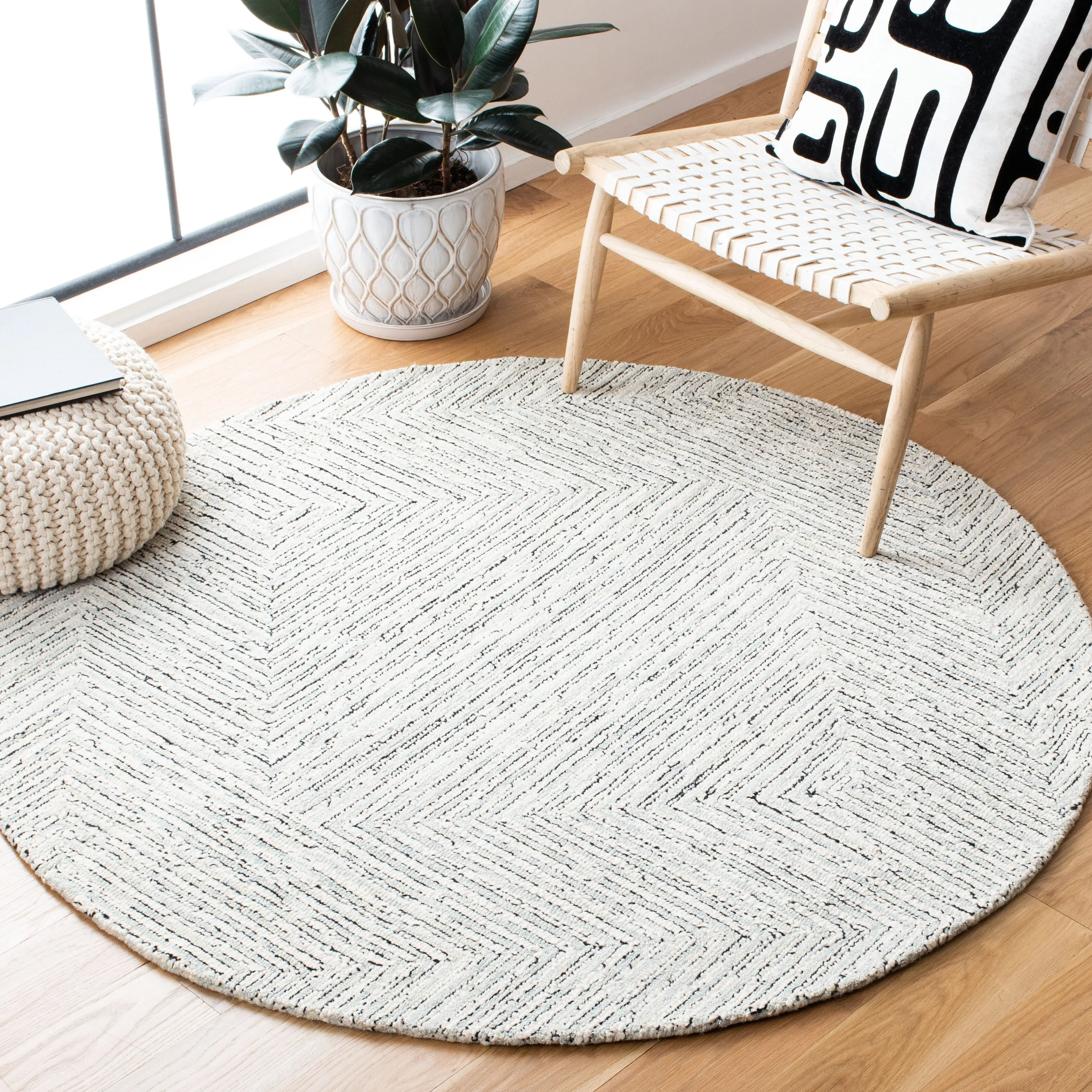 SAFAVIEH Handmade Micro-Loop Nausica Modern Wool Rug